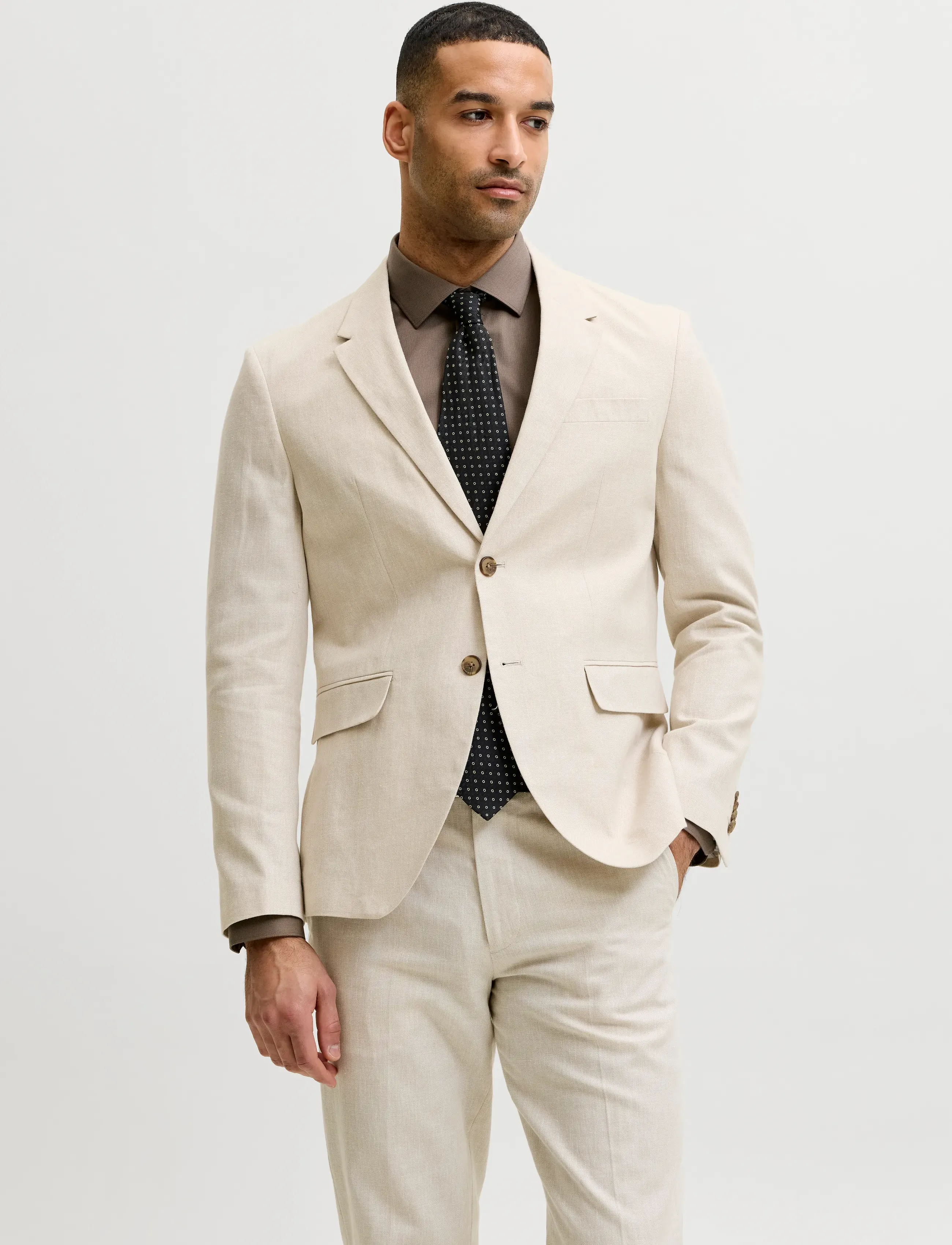 Jack & Jones JPRMARTIN SUMMER BLZ LINEN BLEND NO06 SN - Midsommar - ANCIENT SCROLL / cream