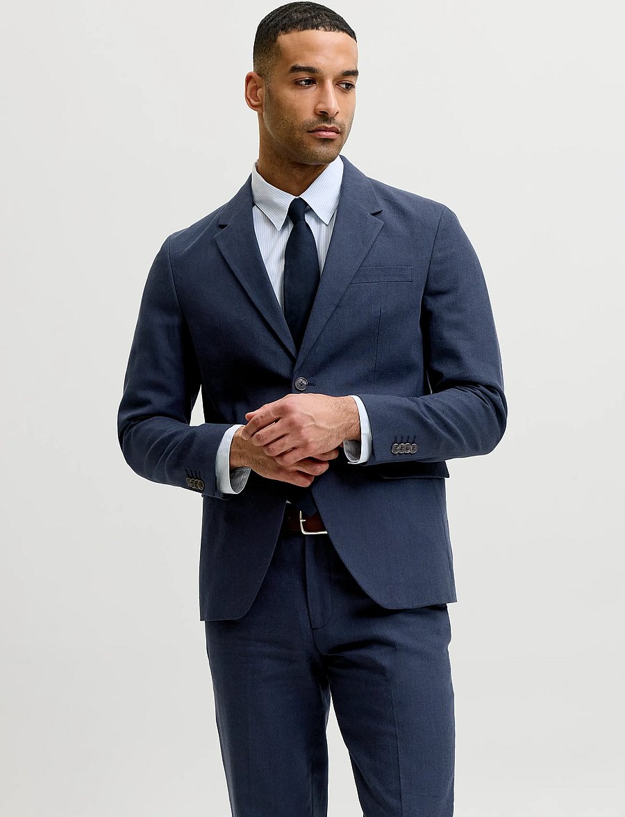Jack & Jones - JPRMARTIN SUMMER BLZ LINEN BLEND NO06 SN - enkeltradede blazere - dark navy - 0