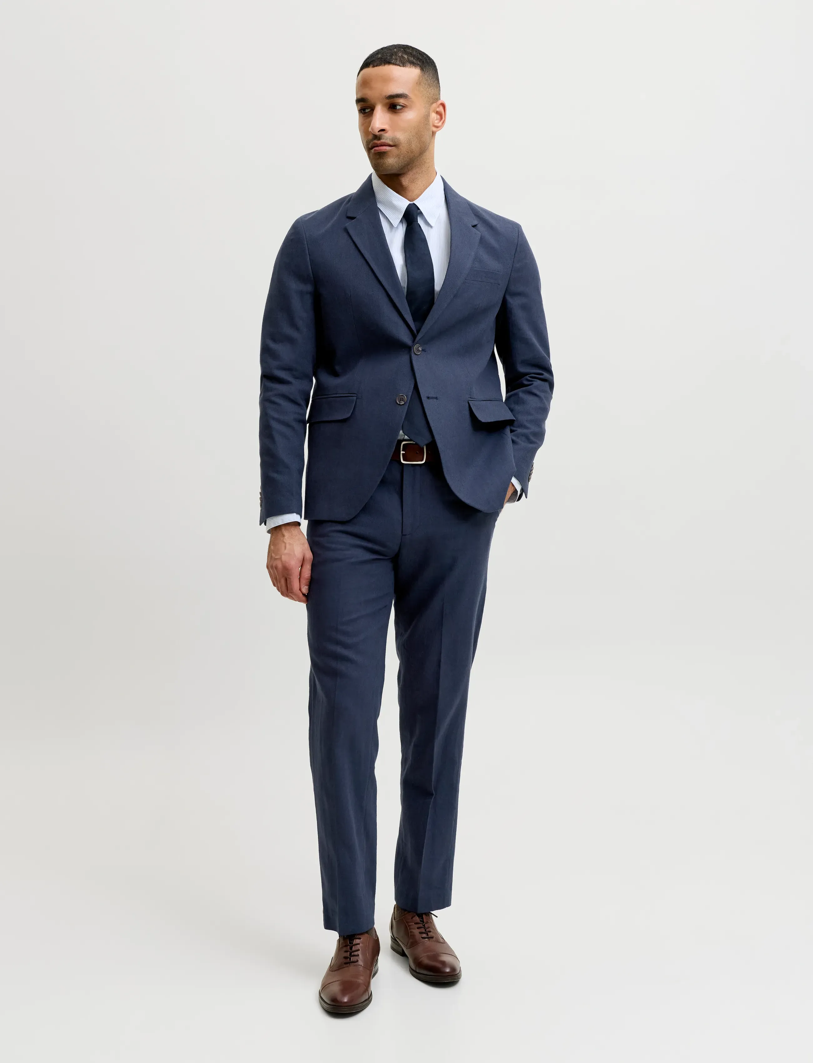 Jack & Jones - JPRMARTIN SUMMER BLZ LINEN BLEND NO06 SN - enkeltradede blazere - dark navy - 3