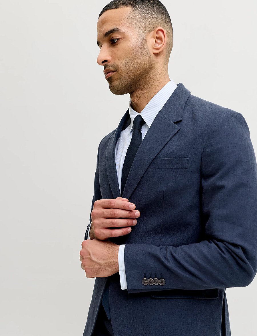 Jack & Jones - JPRMARTIN SUMMER BLZ LINEN BLEND NO06 SN - enkeltradede blazere - dark navy - 5