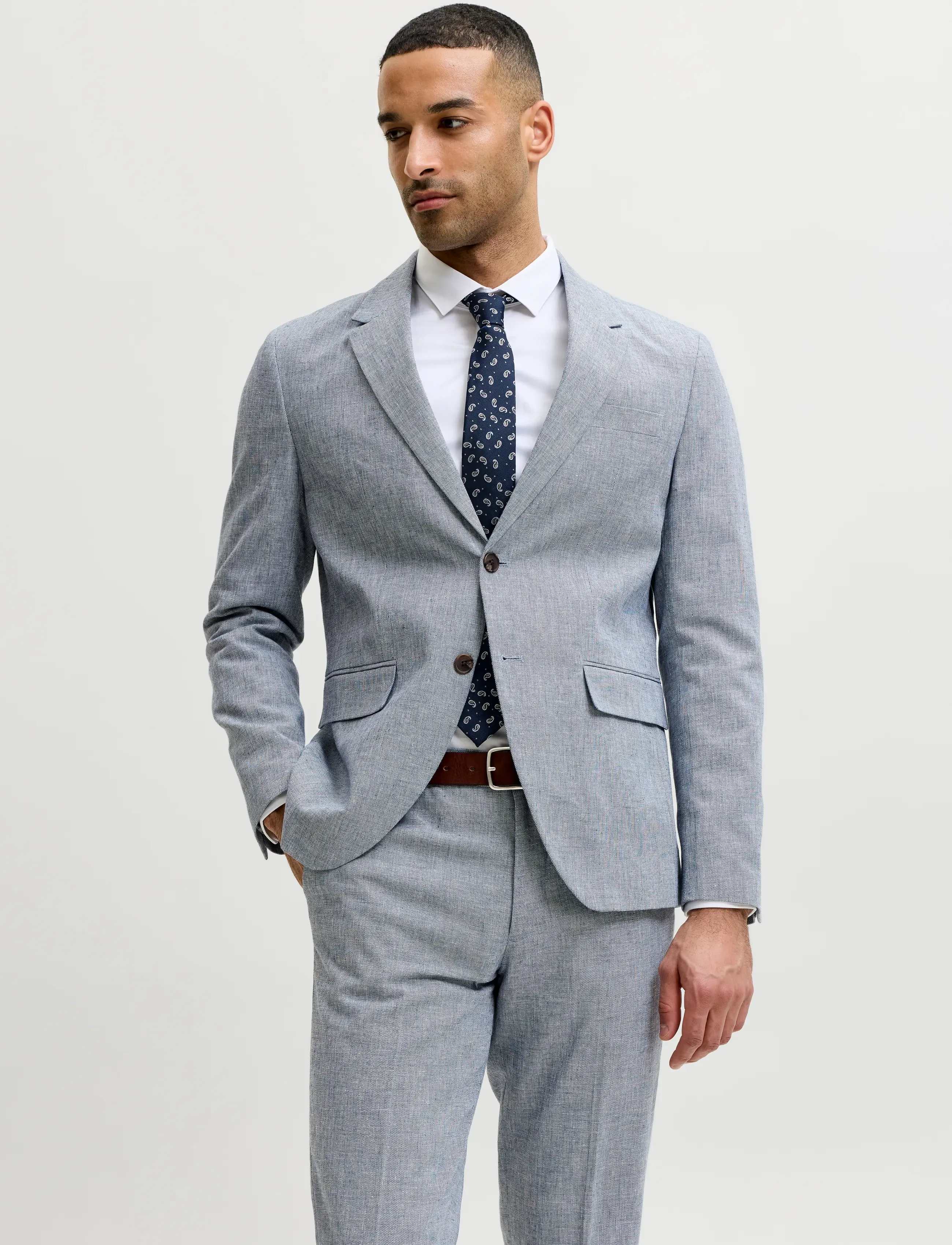 Jack & Jones JPRMARTIN SUMMER BLZ LINEN BLEND NO06 SN - Ülikonnad ja pintsakud - FADED DENIM / blue
