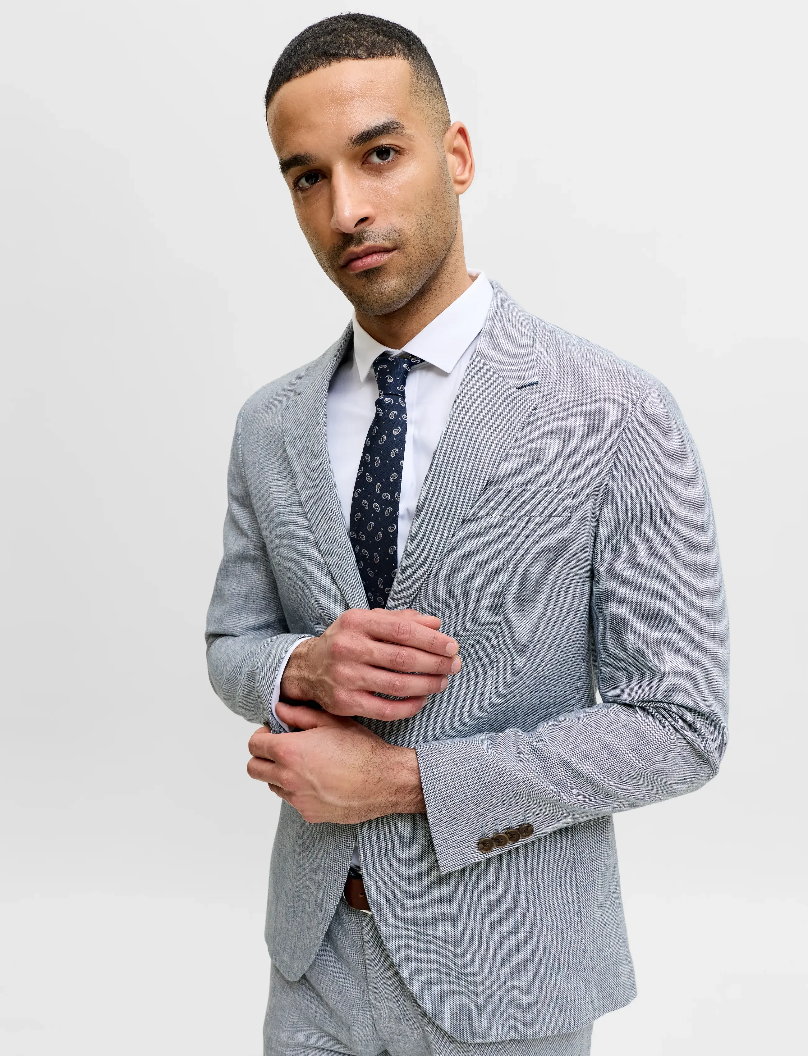 Jack & Jones - JPRMARTIN SUMMER BLZ LINEN BLEND NO06 SN - einreiher - faded denim - 4