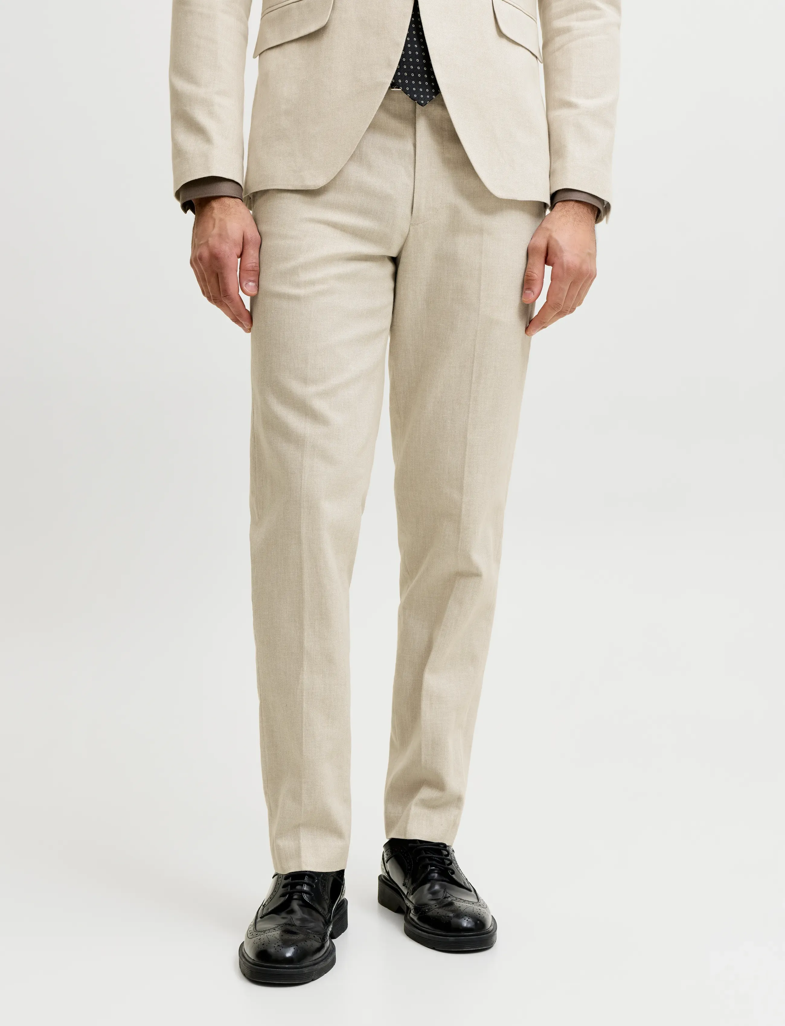 Jack & Jones Jprmartin Summer Trs Linen Blend No06 Sn, 46, Trousers, Beige - Formal, Männerswear
