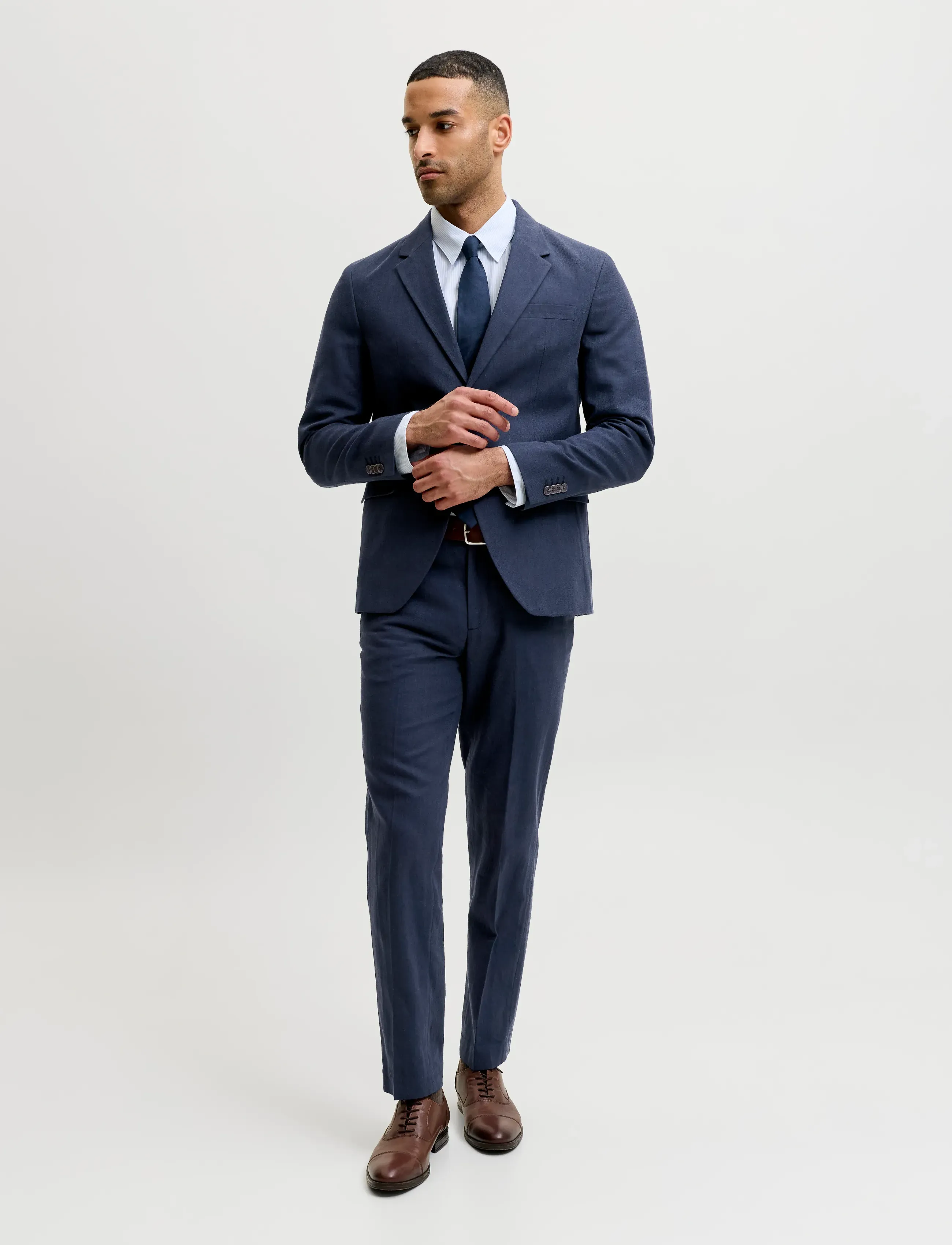 Jack & Jones - JPRMARTIN SUMMER TRS LINEN BLEND NO06 SN - leinenanzughosen - dark navy - 4