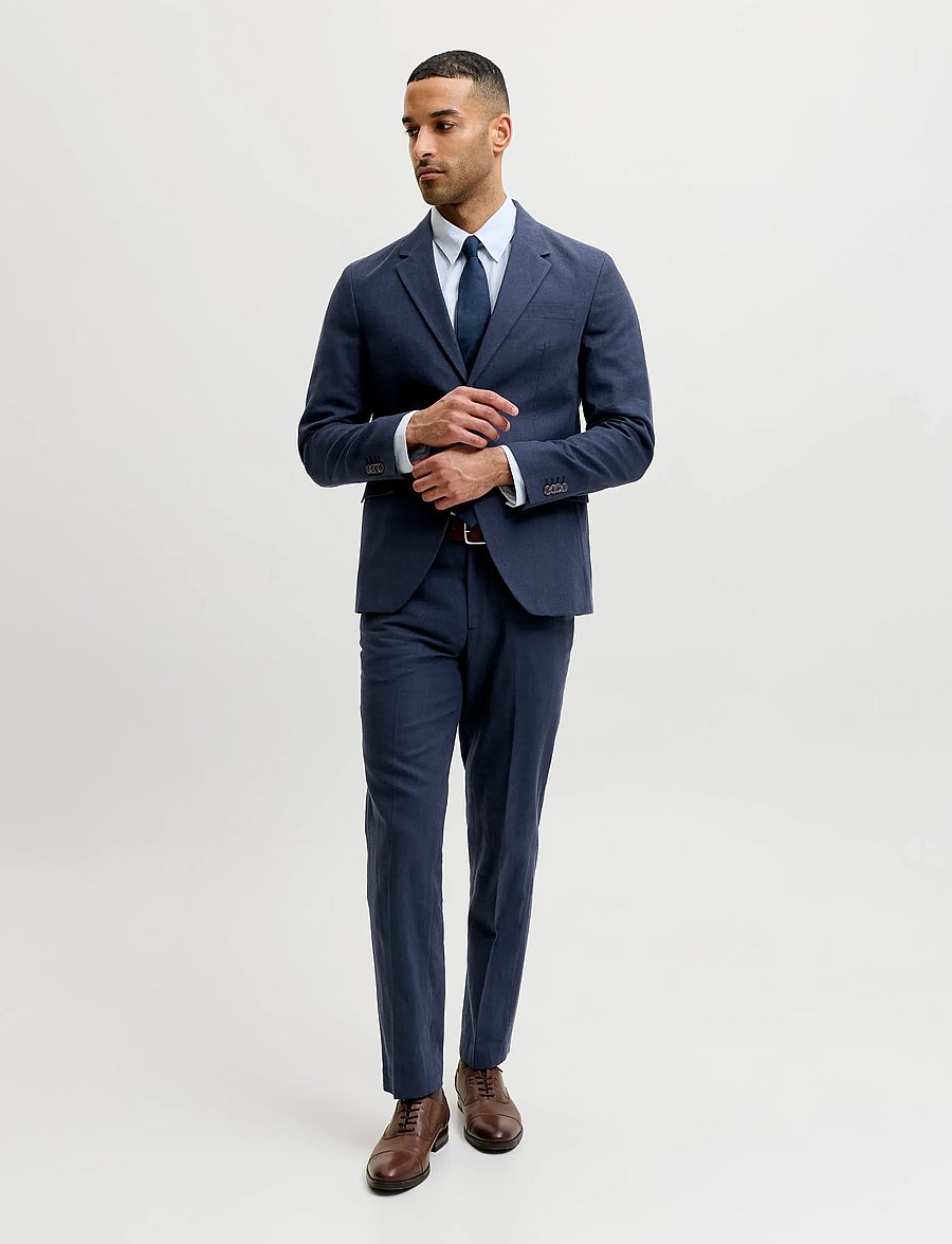 Jack & Jones - JPRMARTIN SUMMER TRS LINEN BLEND NO06 SN - leinenanzughosen - dark navy - 4