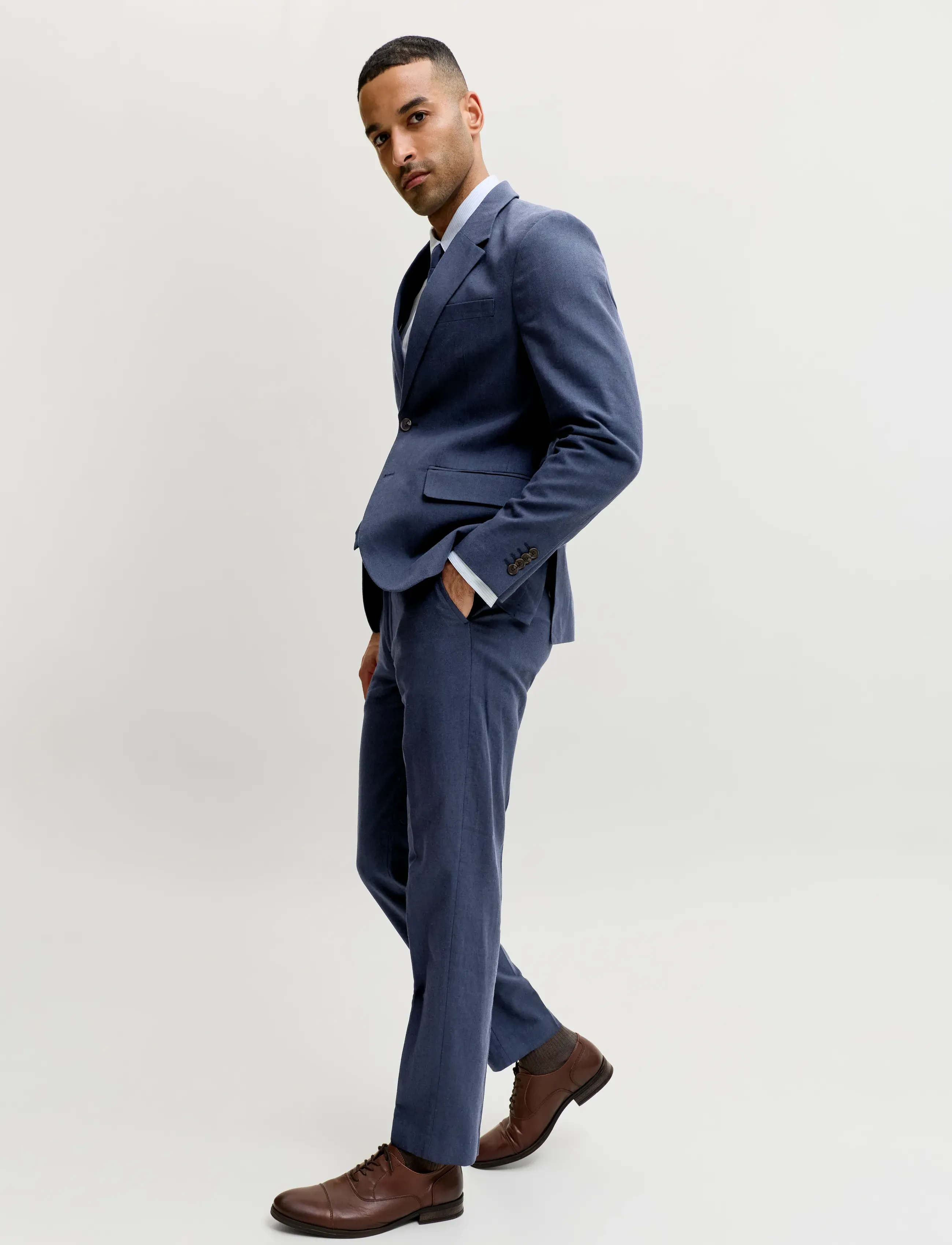 Jack & Jones - JPRMARTIN SUMMER TRS LINEN BLEND NO06 SN - leinenanzughosen - dark navy - 5