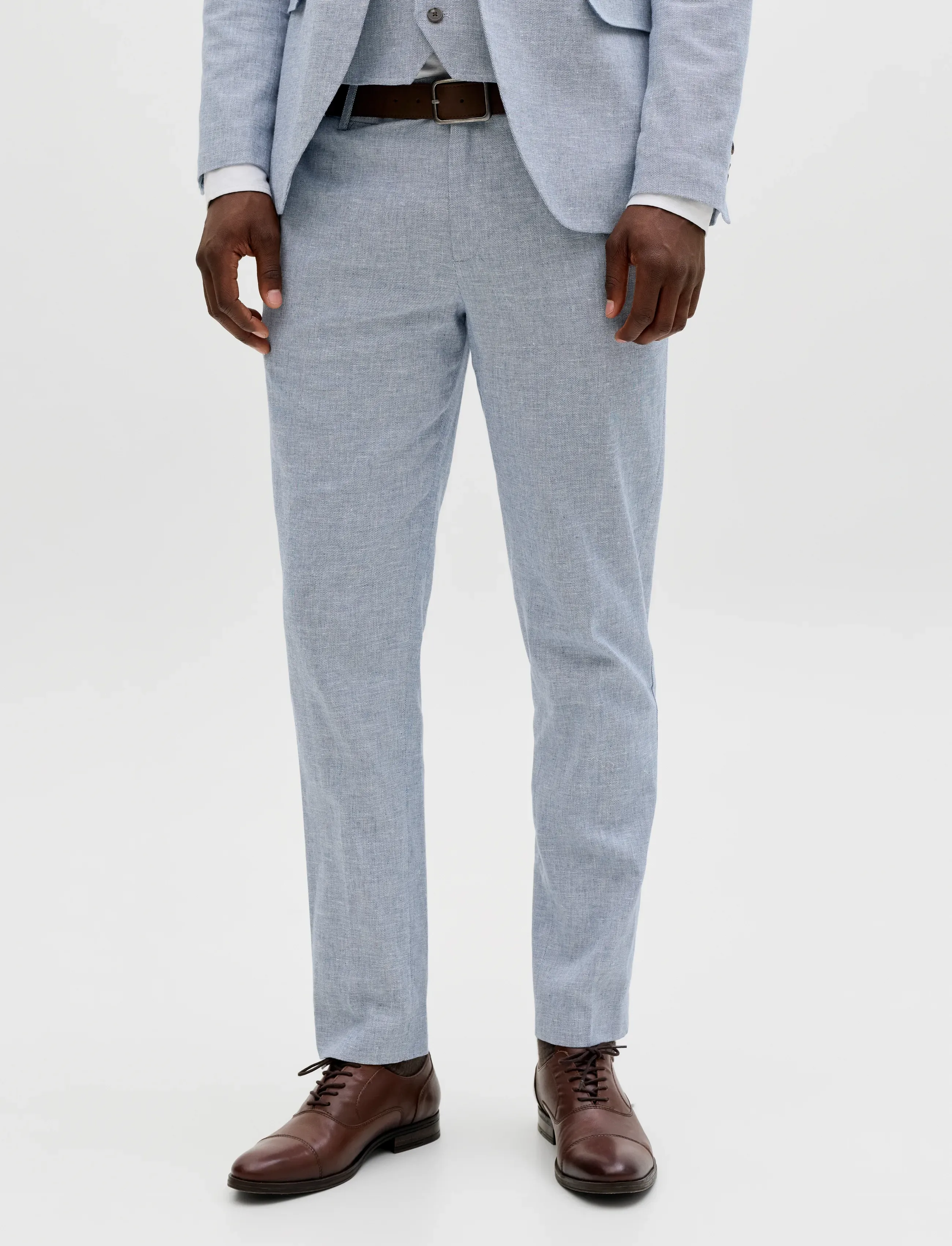 Jack & Jones JPRMARTIN SUMMER TRS LINEN BLEND NO06 SN - Jakkesætbukser i hør - FADED DENIM / blue