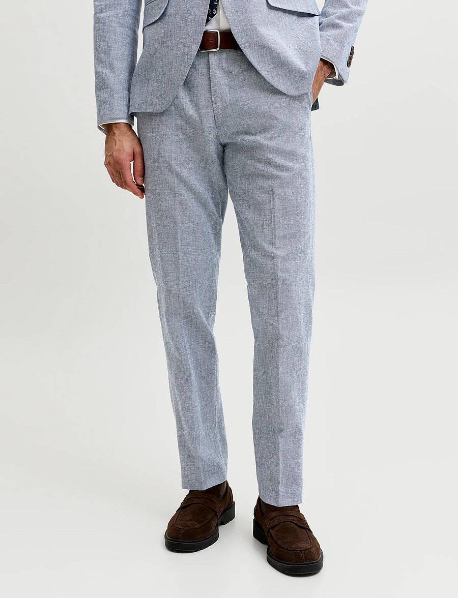 Jack & Jones - JPRMARTIN SUMMER TRS LINEN BLEND NO06 SN - jakkesætbukser i hør - faded denim - 0