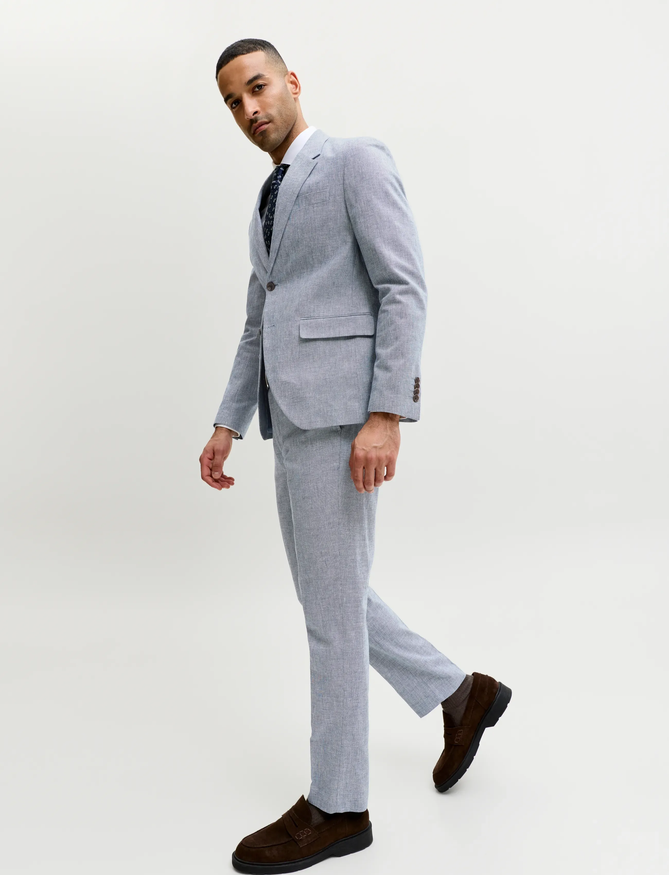 Jack & Jones - JPRMARTIN SUMMER TRS LINEN BLEND NO06 SN - jakkesætbukser i hør - faded denim - 5