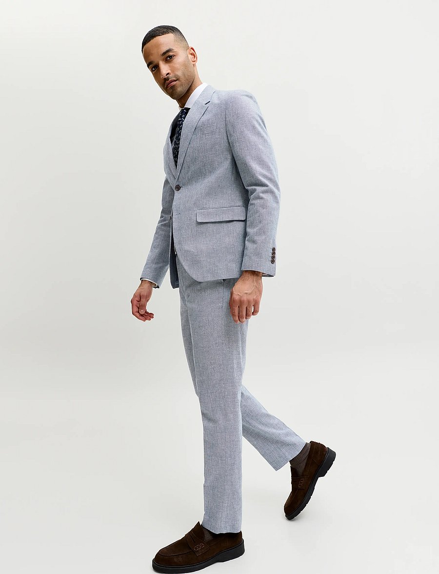 Jack & Jones - JPRMARTIN SUMMER TRS LINEN BLEND NO06 SN - jakkesætbukser i hør - faded denim - 5