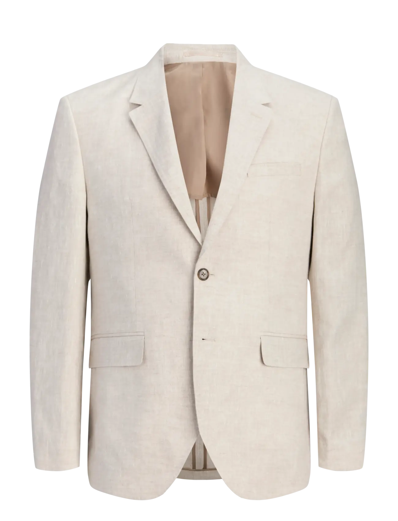 Jack & Jones Jprblamartin Lawrence Linen Blazer Un01, 50, Blazer, Beige - Double Breasted Männerswear