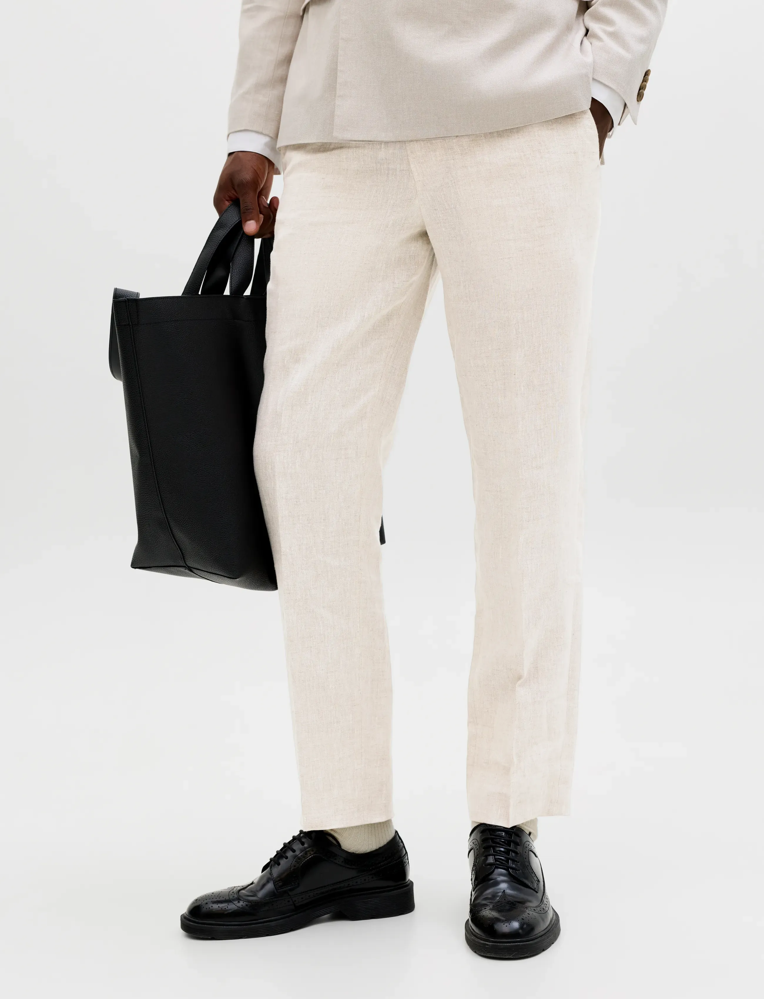Jack & Jones Jprblamartin Lawrence Linen Trouser Un01, 46, Trousers, Beige - Formal, Männerswear