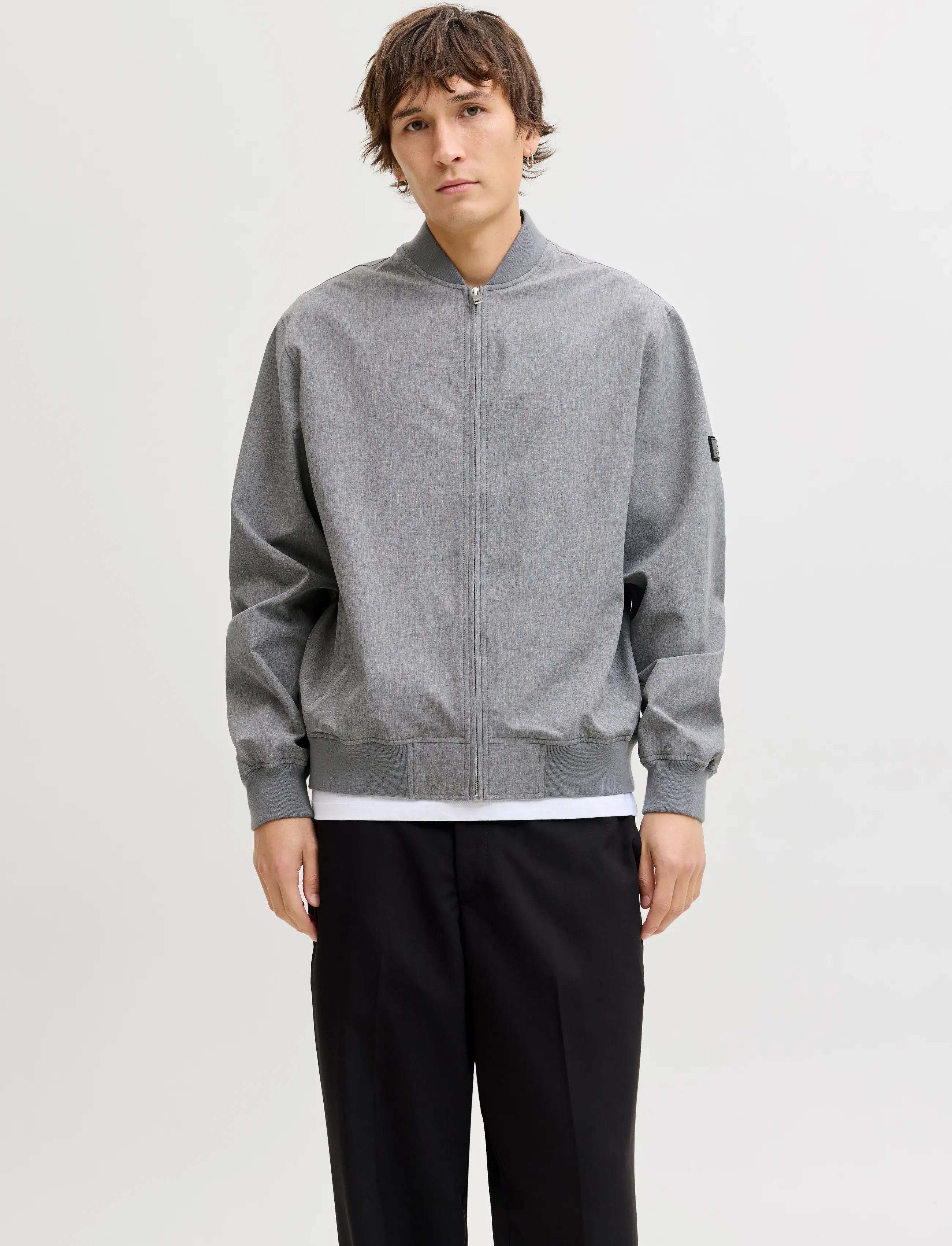Jack & Jones JPRBLAASPEN BOMBER JACKET LN - Ytterkläder - GREY MELANGE / grey