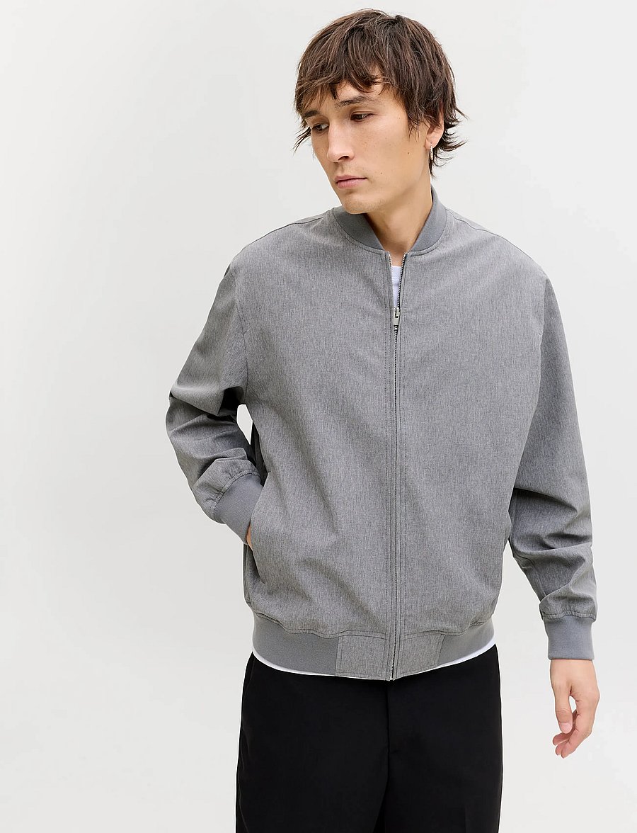 Jack & Jones - JPRBLAASPEN BOMBER JACKET LN - frühlingsjacken - grey melange - 5