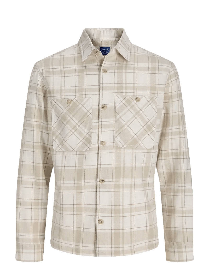 Jack & Jones - JPRBLURAYLE LINEN BL.CHECK LS SHIRT SN - chemises à carreaux - moonstruck - 1