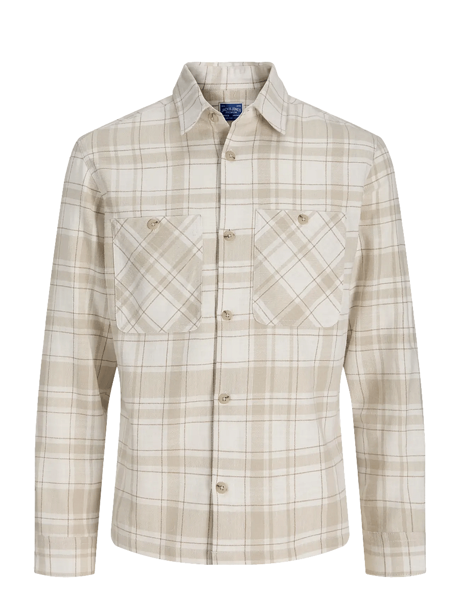 Jack & Jones - JPRBLURAYLE LINEN BL.CHECK LS SHIRT SN - ternede skjorter - moonstruck - 1