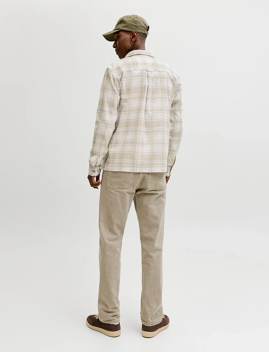 Jack & Jones - JPRBLURAYLE LINEN BL.CHECK LS SHIRT SN - ternede skjorter - moonstruck - 2
