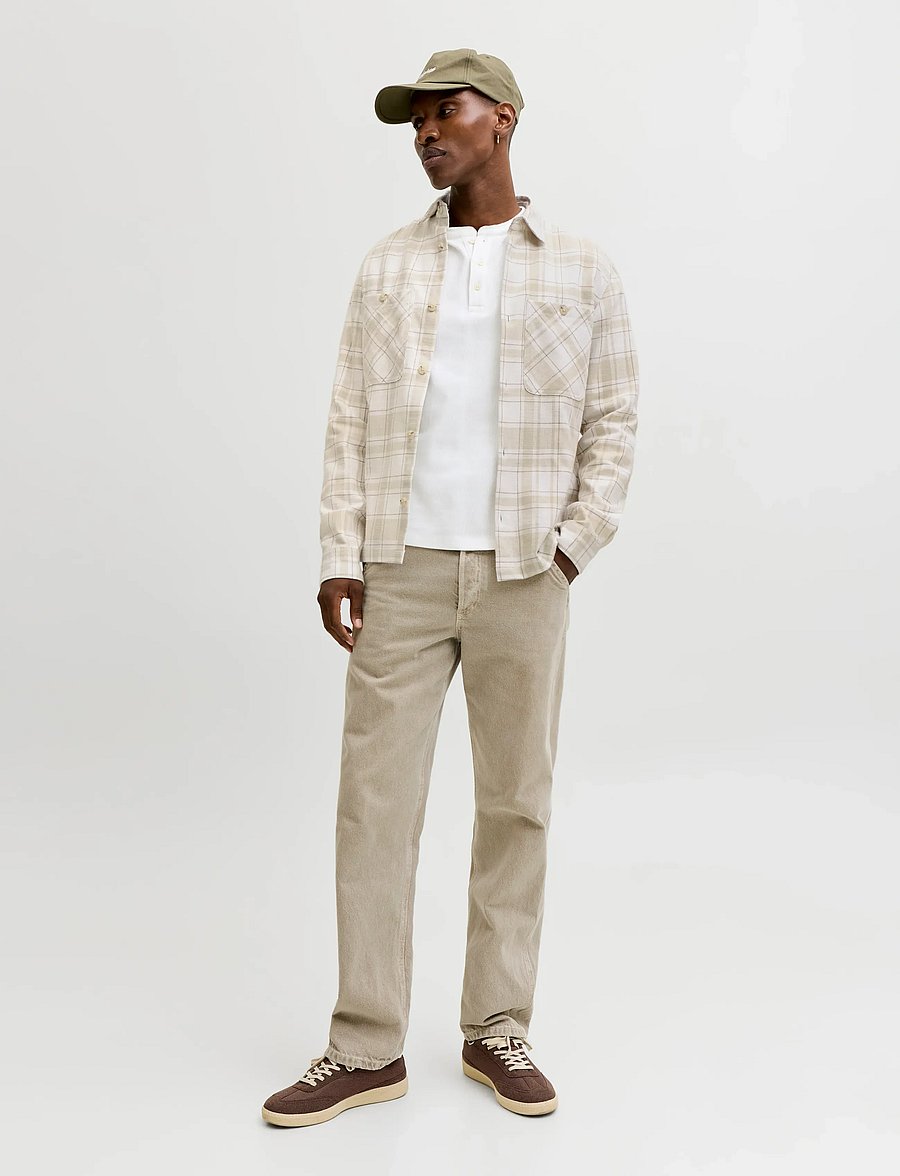 Jack & Jones - JPRBLURAYLE LINEN BL.CHECK LS SHIRT SN - ternede skjorter - moonstruck - 3