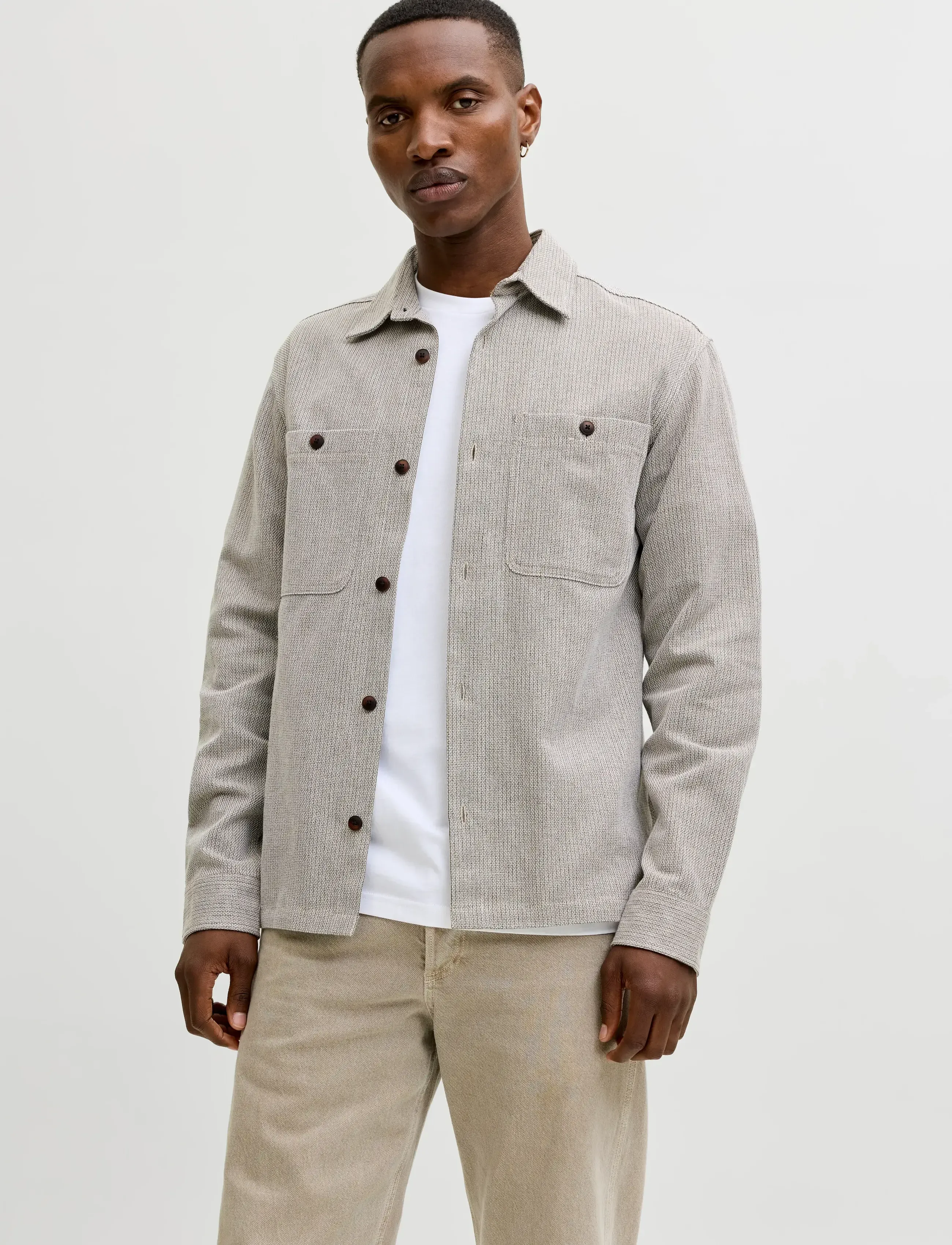 Jack & Jones JPRBLURAYLE LINEN BL. SOLID LS SHIRT SN - Hemden - LEMON PEPPER / grey