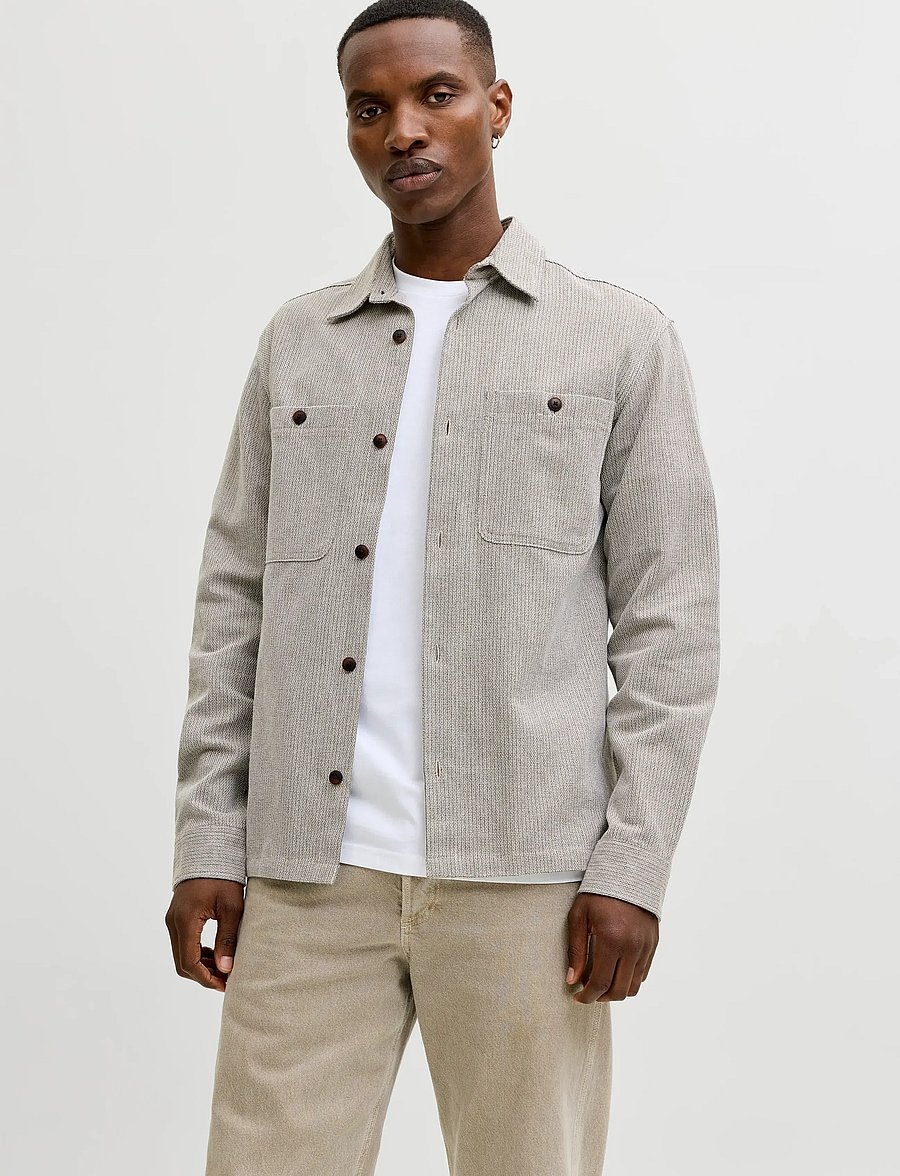 Jack & Jones - JPRBLURAYLE LINEN BL. SOLID LS SHIRT SN - chemises de lin - lemon pepper - 0