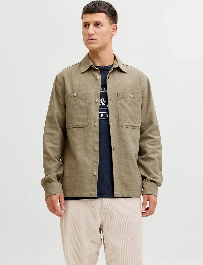 Jack & Jones - JPRBLURAYLE LINEN BL. SOLID LS SHIRT SN - hørskjorter - mermaid - 0