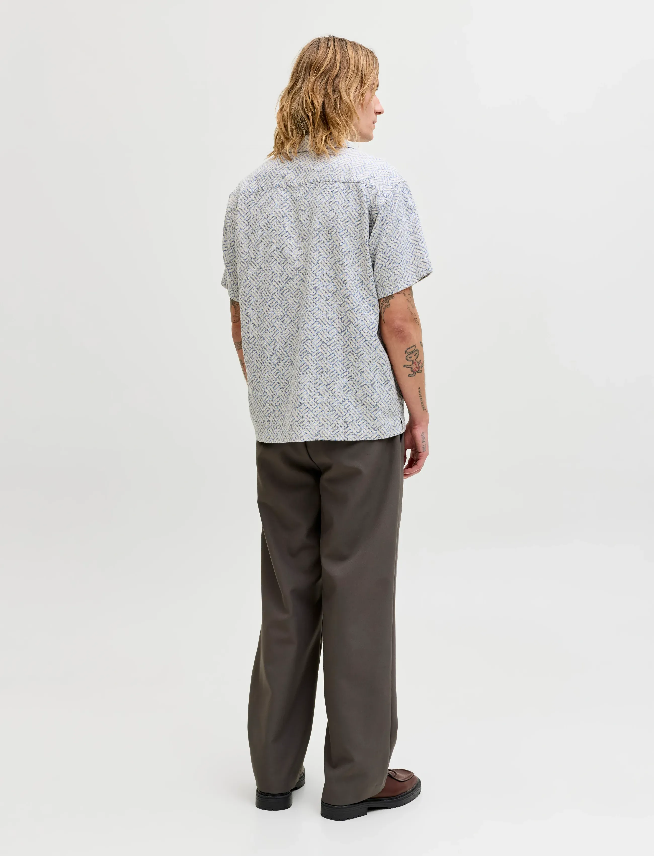 Jack & Jones - JPRBLUWINSON PRINT DOBBY S/S SHIRT LN - hemden mit muster - ashley blue - 2