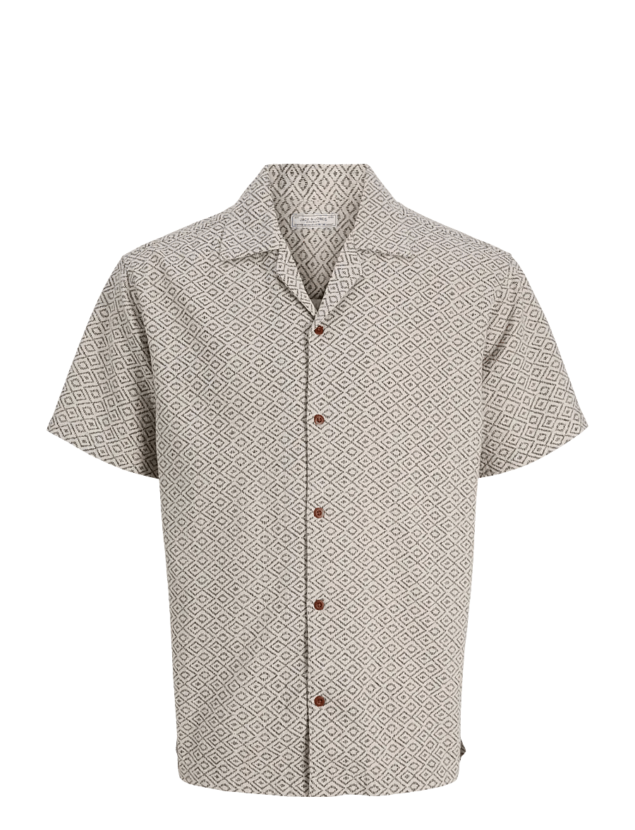 Jack & Jones - JPRBLUWINSON PRINT DOBBY S/S SHIRT LN - mönstrade skjortor - moonstruck - 1