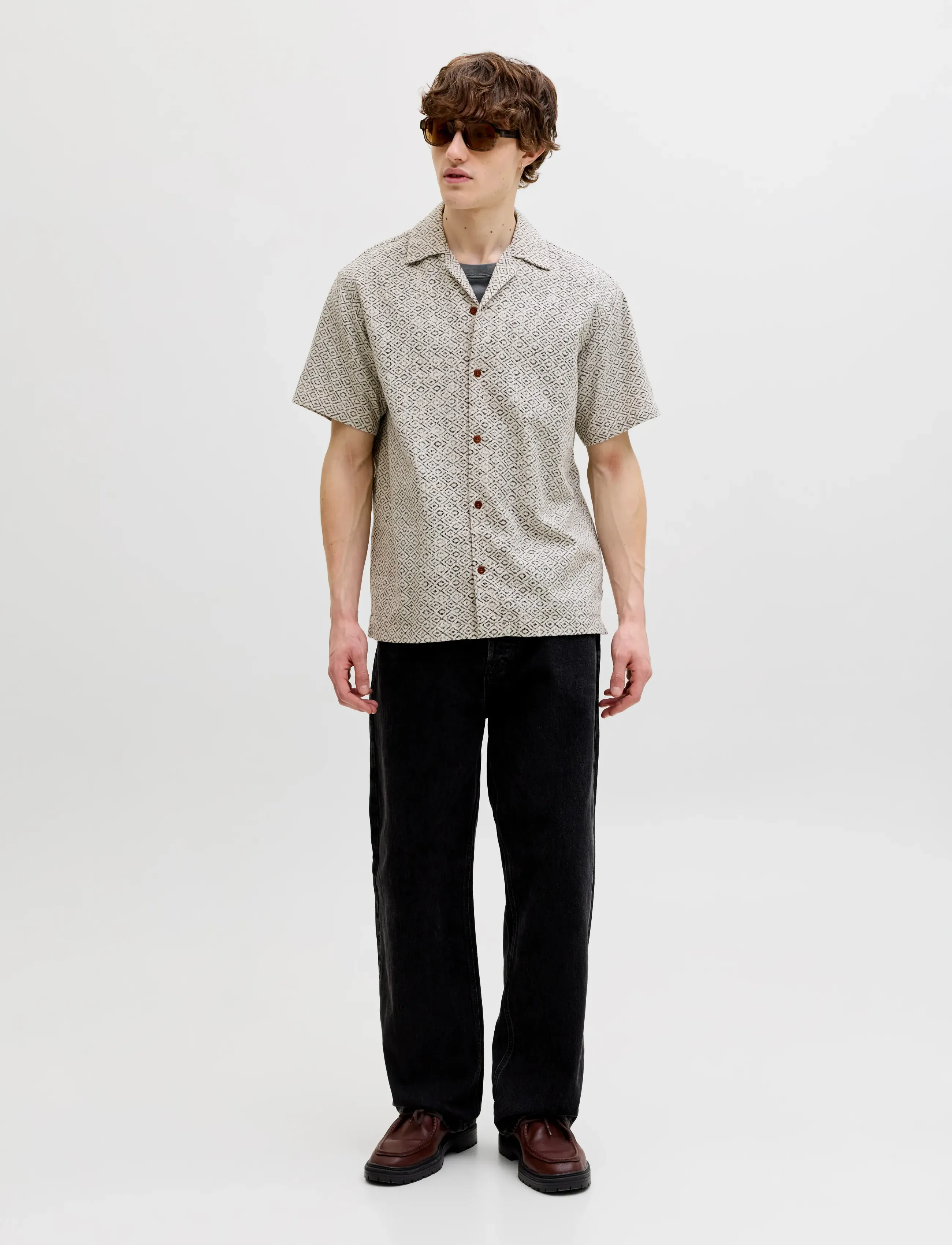 Jack & Jones - JPRBLUWINSON PRINT DOBBY S/S SHIRT LN - hemden mit muster - moonstruck - 3