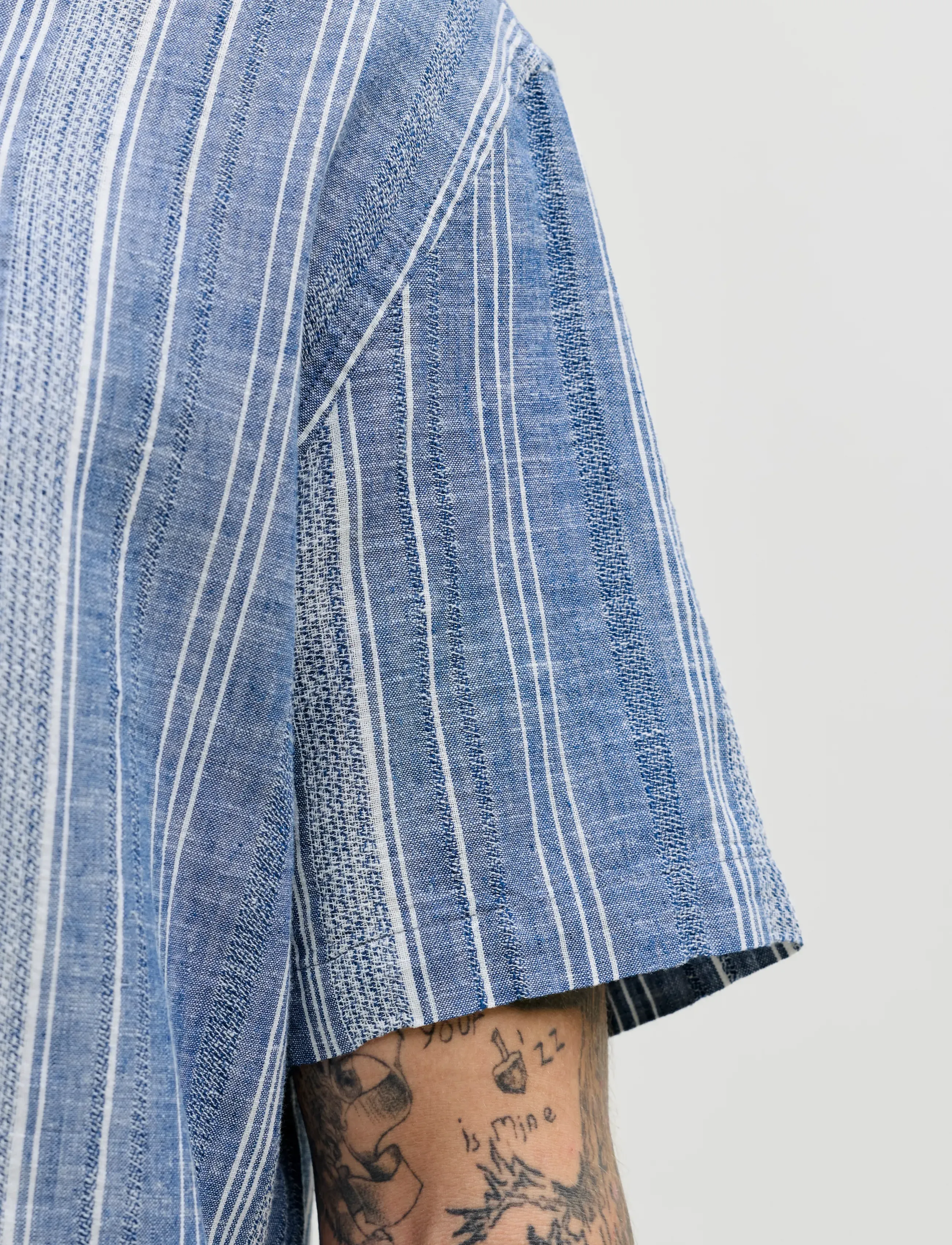 Jack & Jones - JPRBLUSUMMER LIN. BLEN DOBBY SS SHIRT SN - gestreifte hemden - ashley blue - 4