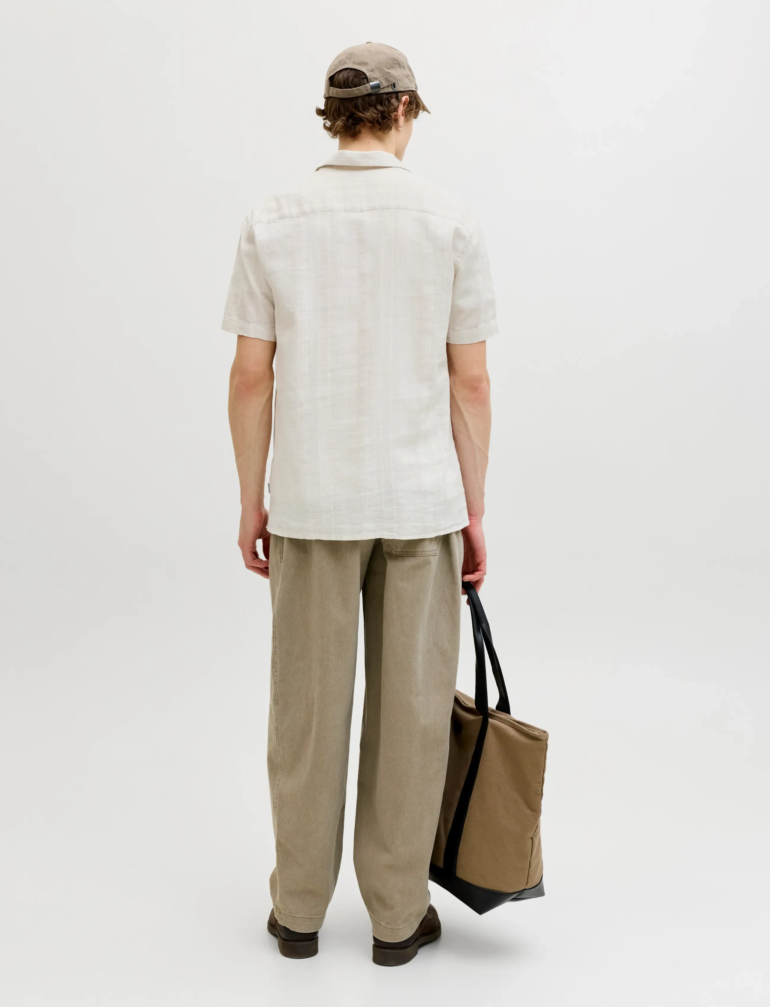 Jack & Jones - JPRBLUSUMMER LIN. BLEN DOBBY SS SHIRT SN - stribede skjorter - lemon pepper - 2
