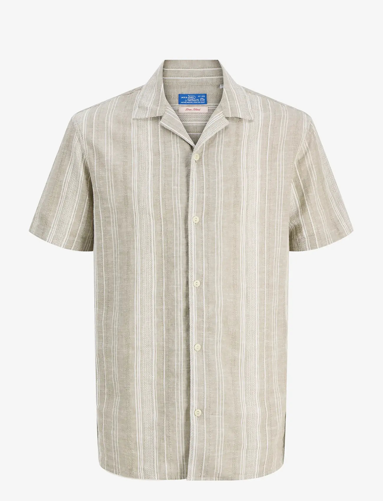 Jack & Jones - JPRBLUSUMMER LIN. BLEN DOBBY SS SHIRT SN - stribede skjorter - mermaid - 1