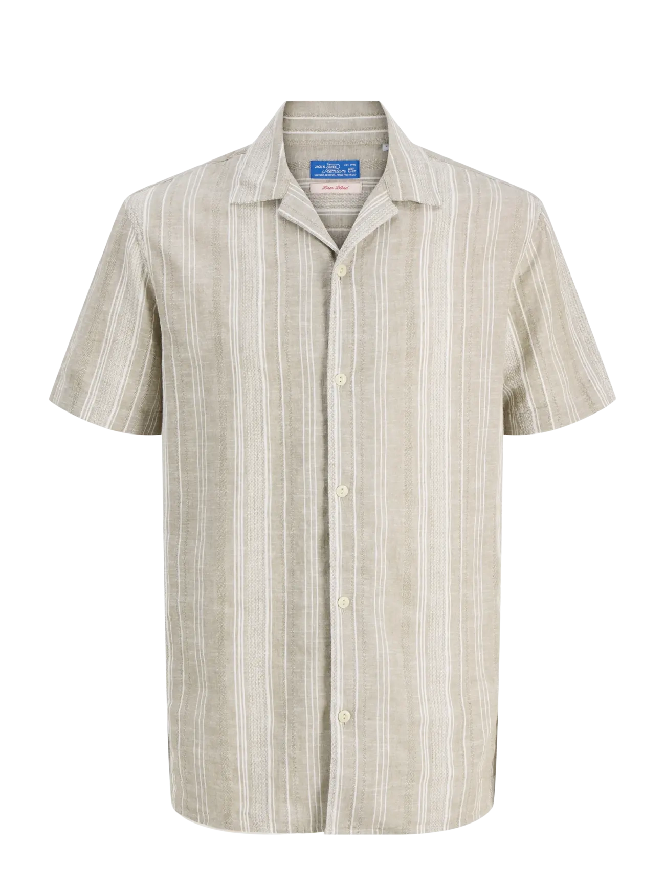 Jack & Jones JPRBLUSUMMER LIN. BLEN DOBBY SS SHIRT SN - Jack & Jones - MERMAID / beige