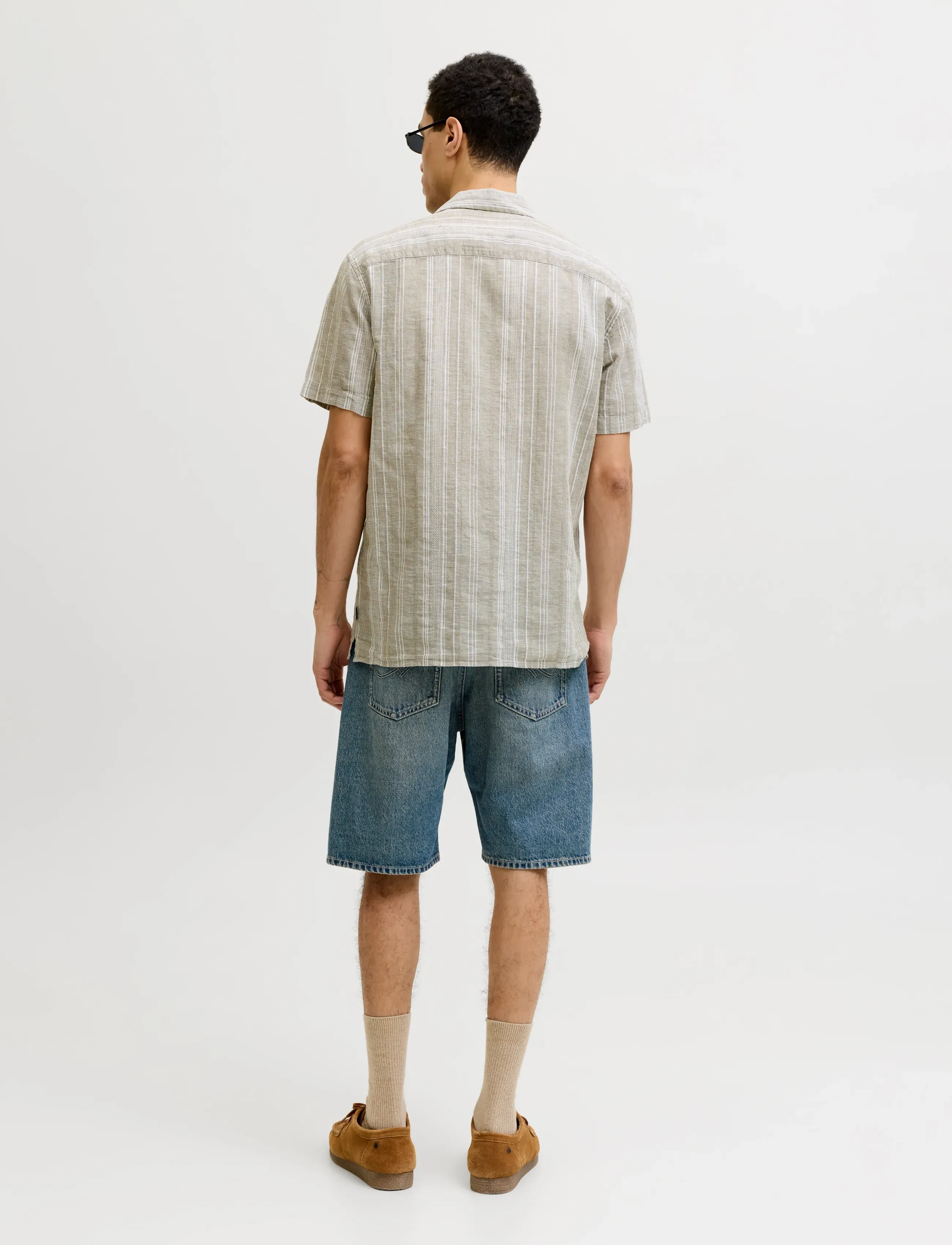 Jack & Jones - JPRBLUSUMMER LIN. BLEN DOBBY SS SHIRT SN - gestreifte hemden - mermaid - 3