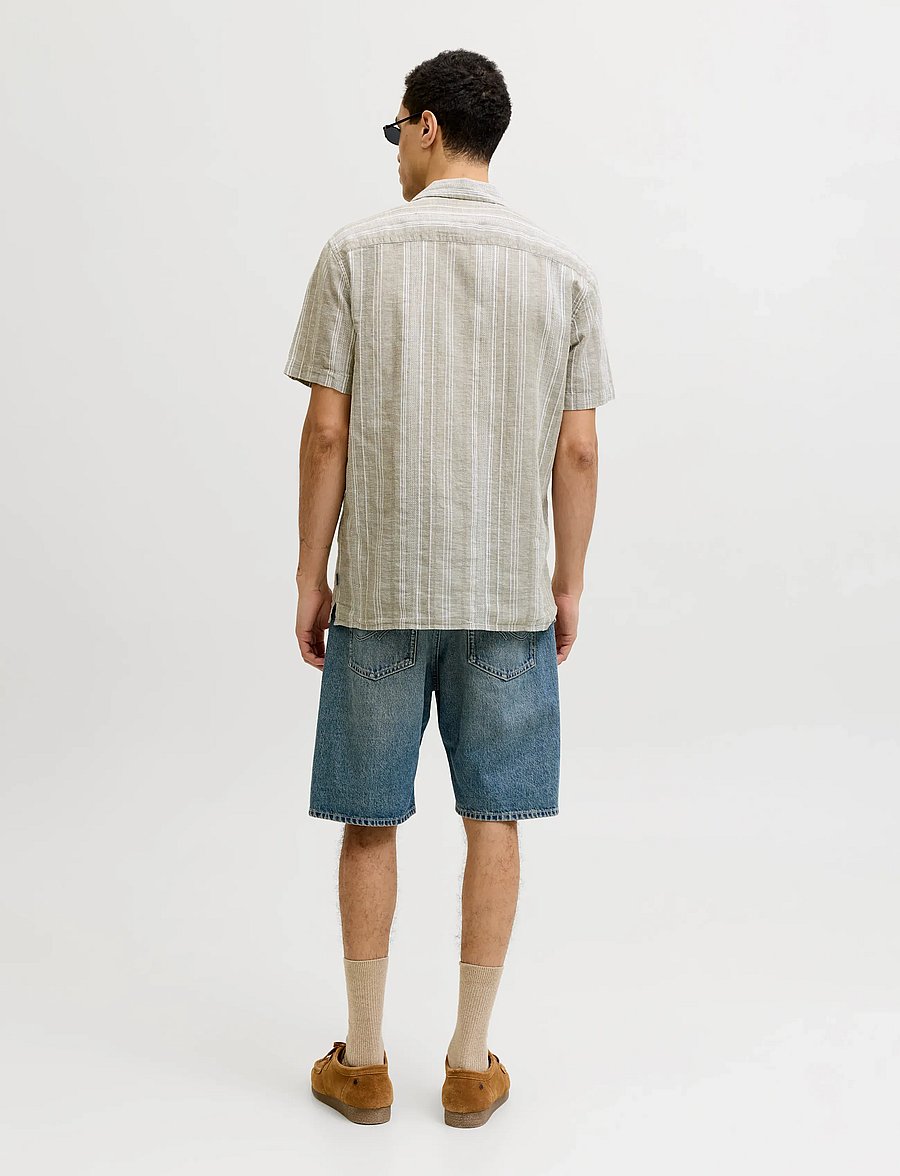 Jack & Jones - JPRBLUSUMMER LIN. BLEN DOBBY SS SHIRT SN - gestreifte hemden - mermaid - 3
