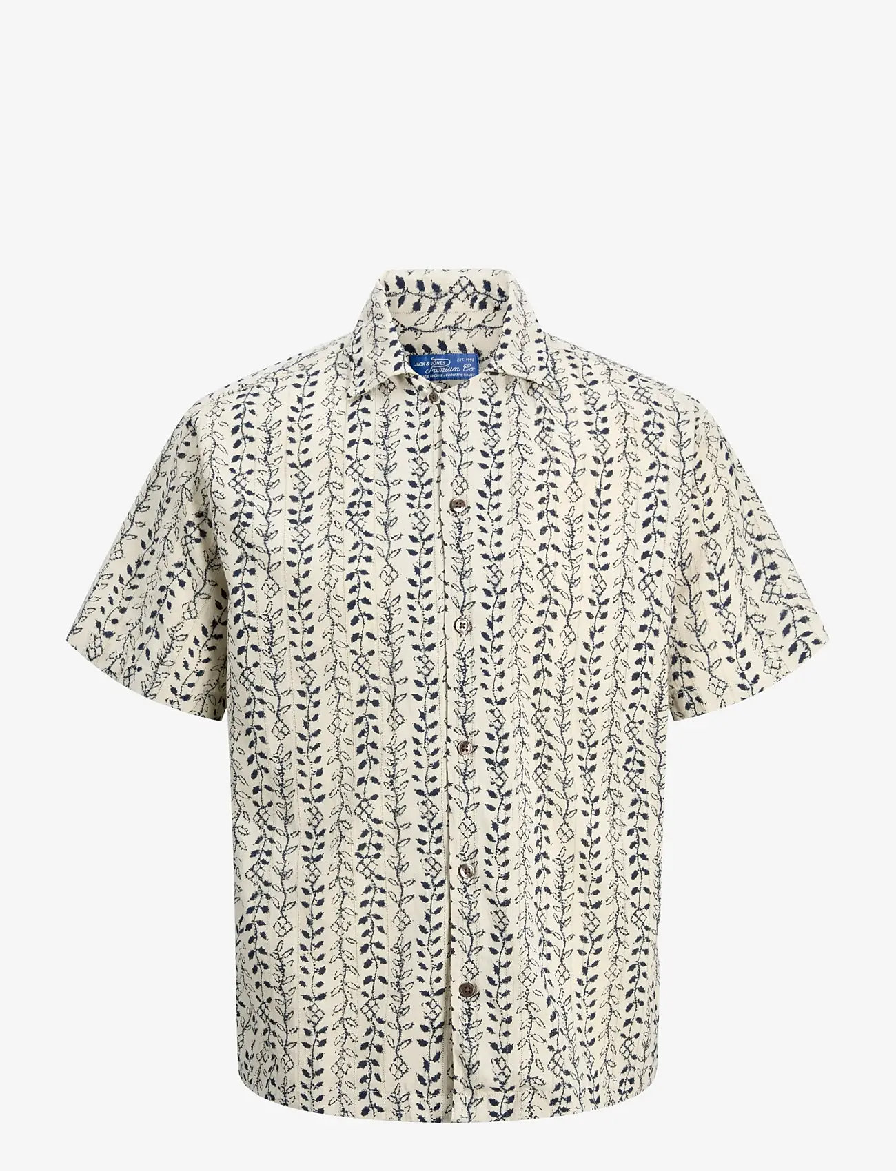 Jack & Jones - JPRBLULYON PRINT DOBBY S/S SHIRT SN - mønstrede skjorter - moonstruck - 1