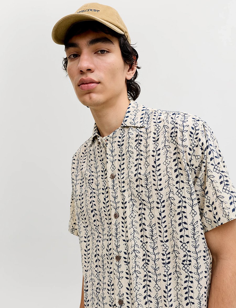 Jack & Jones - JPRBLULYON PRINT DOBBY S/S SHIRT SN - mønstrede skjorter - moonstruck - 5