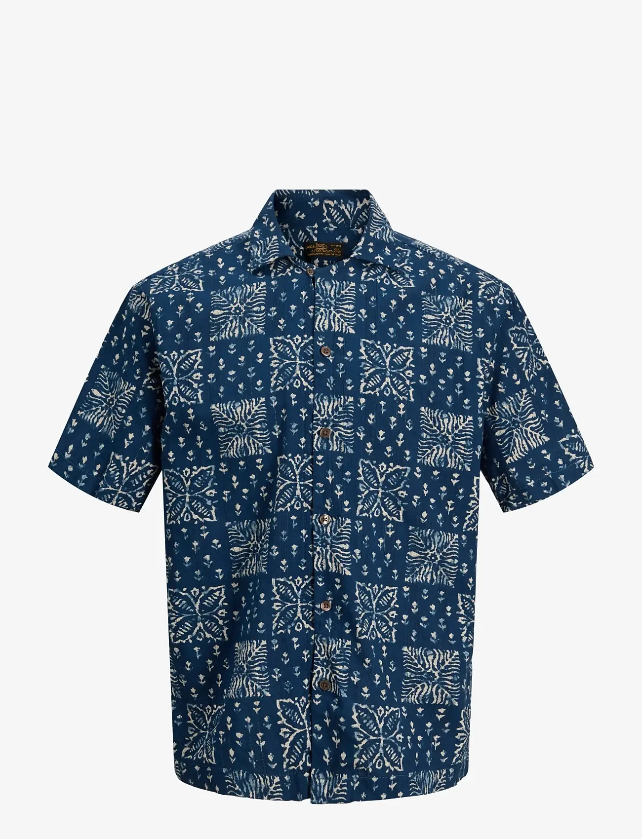 Jack & Jones - JPRBLULYON PRINT DOBBY S/S SHIRT SN - hemden mit muster - sky captain - 1