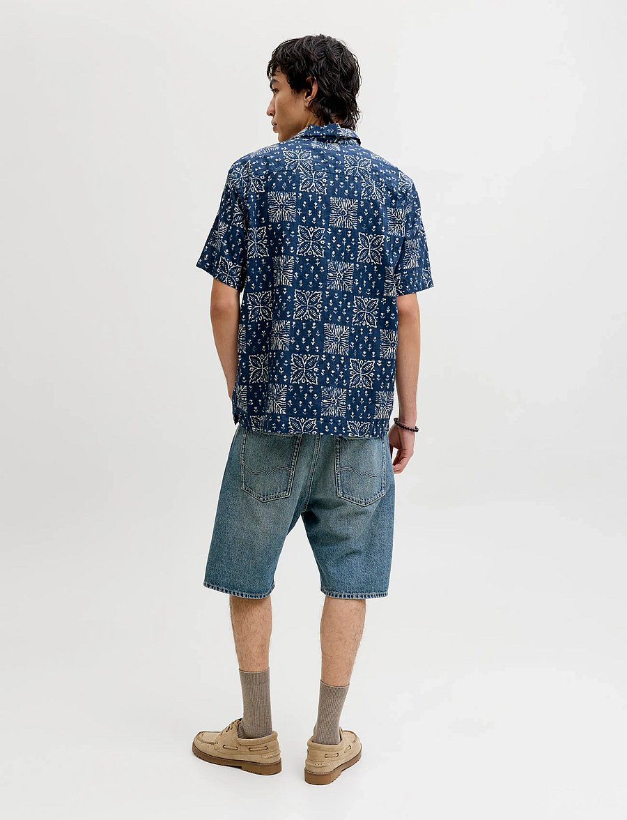 Jack & Jones - JPRBLULYON PRINT DOBBY S/S SHIRT SN - gemusterte hemden - sky captain - 2