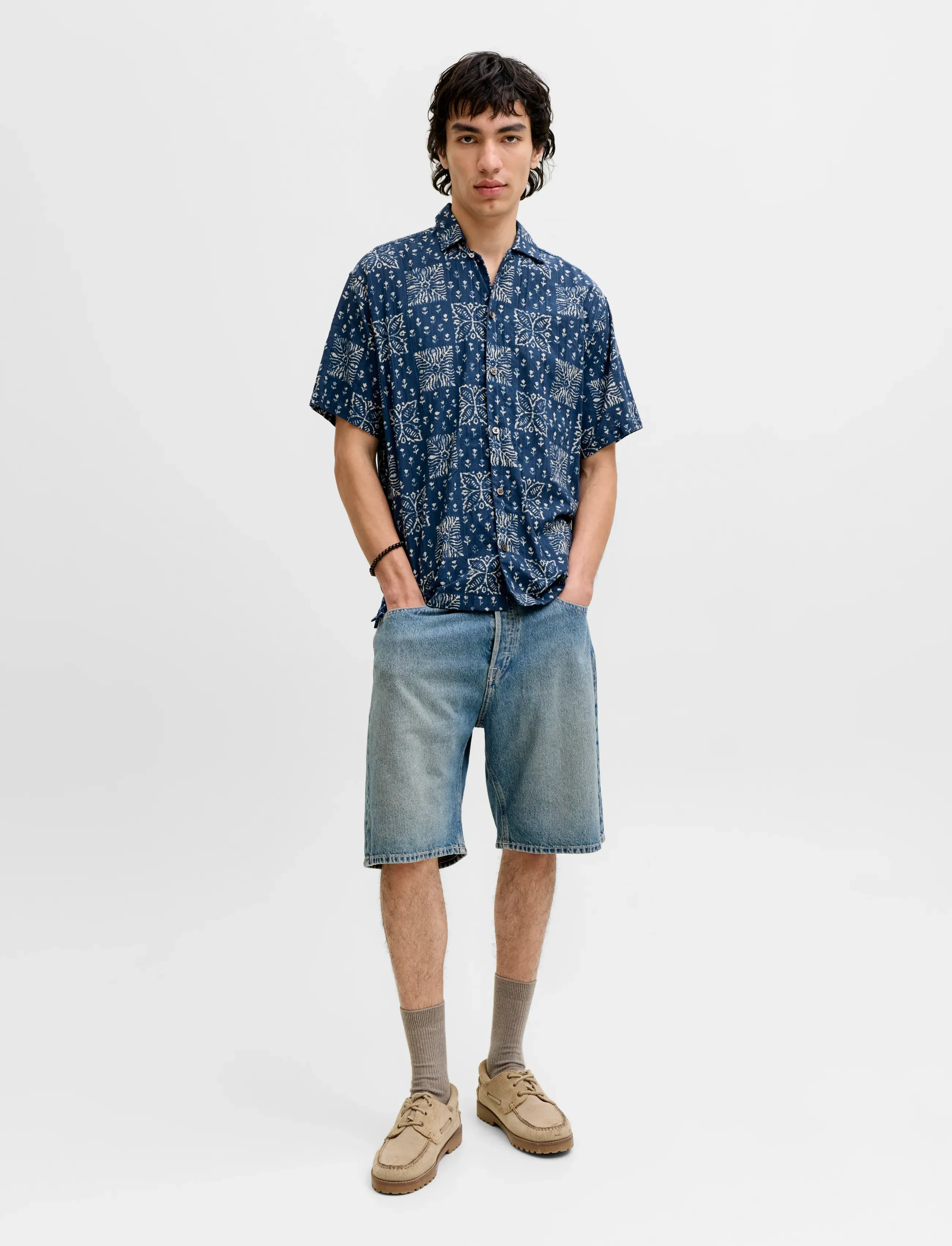 Jack & Jones - JPRBLULYON PRINT DOBBY S/S SHIRT SN - hemden mit muster - sky captain - 3