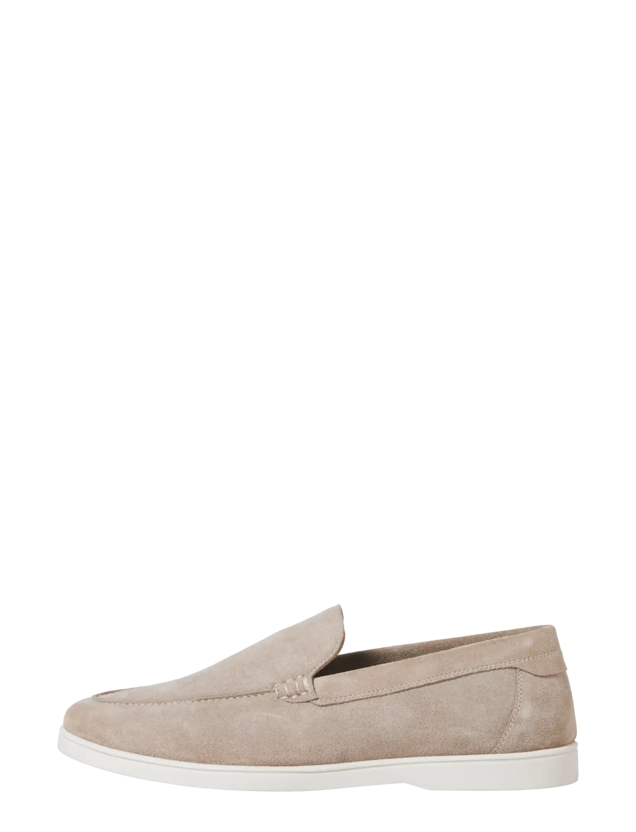 Jack & Jones JFWSLIM SUEDE LOAFER - Loafers - PLAZA TAUPE / white