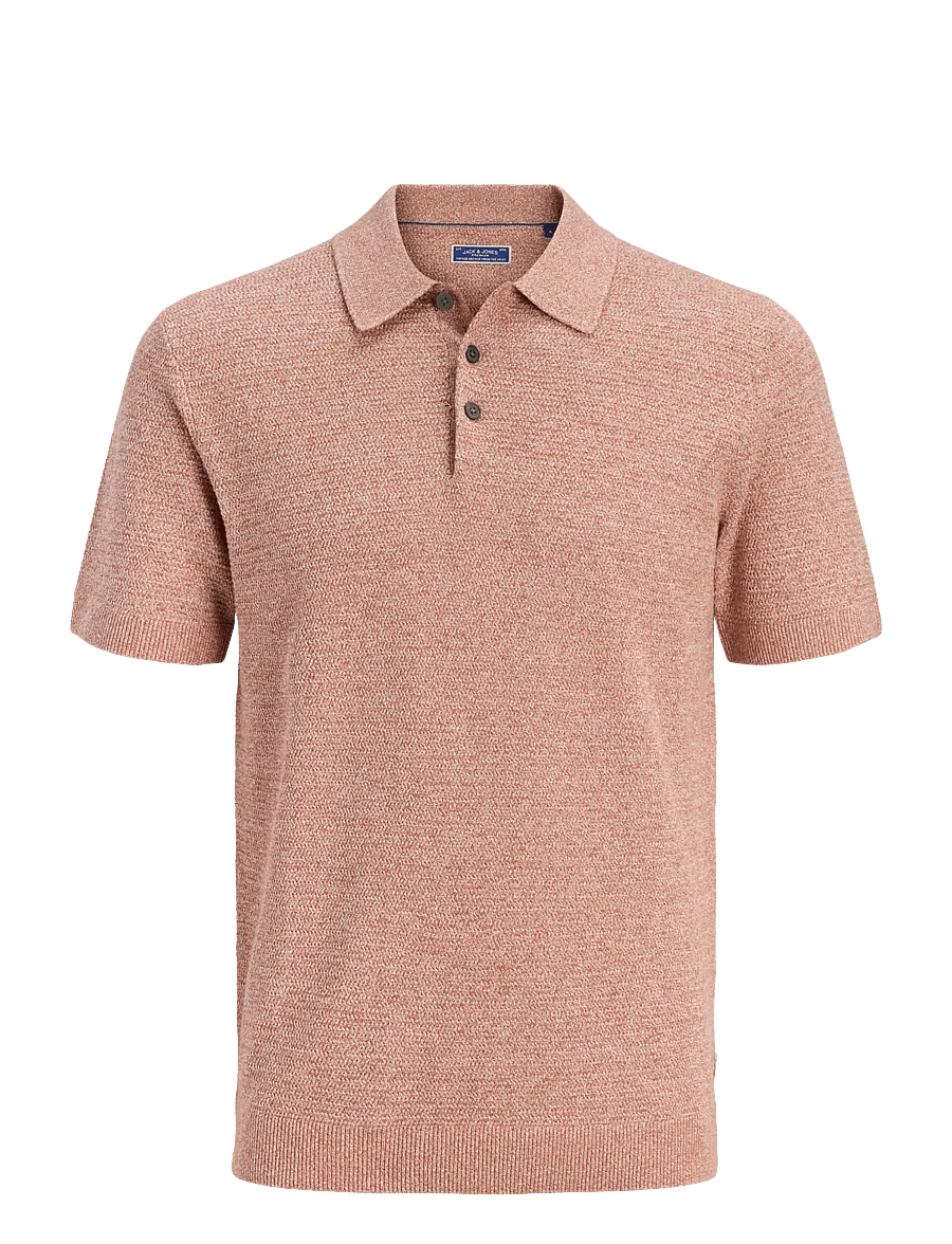 Jack & Jones - JPRBLURILEY KNIT POLO SS SN - kootud polosärgid - amber brown - 1