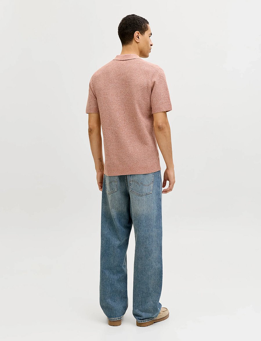 Jack & Jones - JPRBLURILEY KNIT POLO SS SN - kootud polosärgid - amber brown - 3