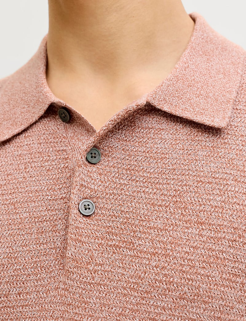 Jack & Jones - JPRBLURILEY KNIT POLO SS SN - polostrik - amber brown - 5