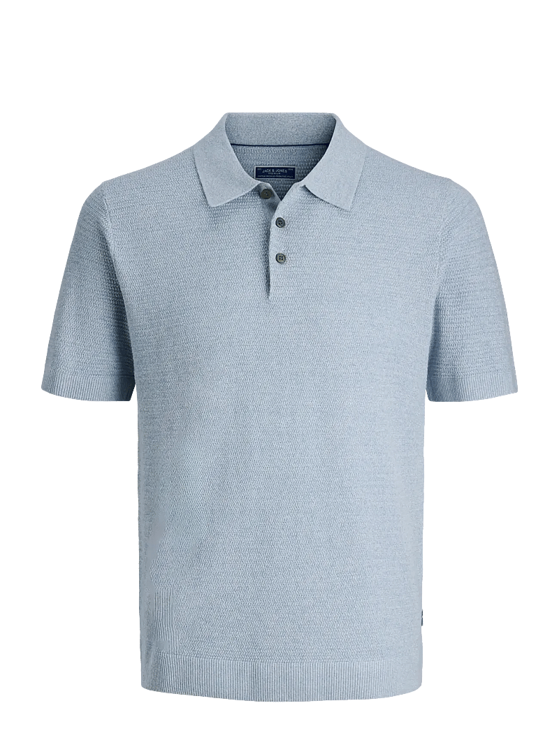 Jack & Jones - JPRBLURILEY KNIT POLO SS SN - polostrik - ashley blue - 1