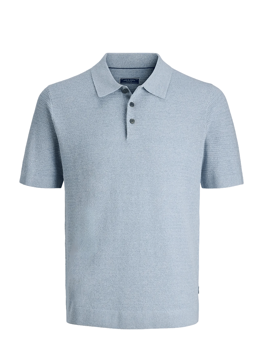 Jack & Jones - JPRBLURILEY KNIT POLO SS SN - kootud polosärgid - ashley blue - 1