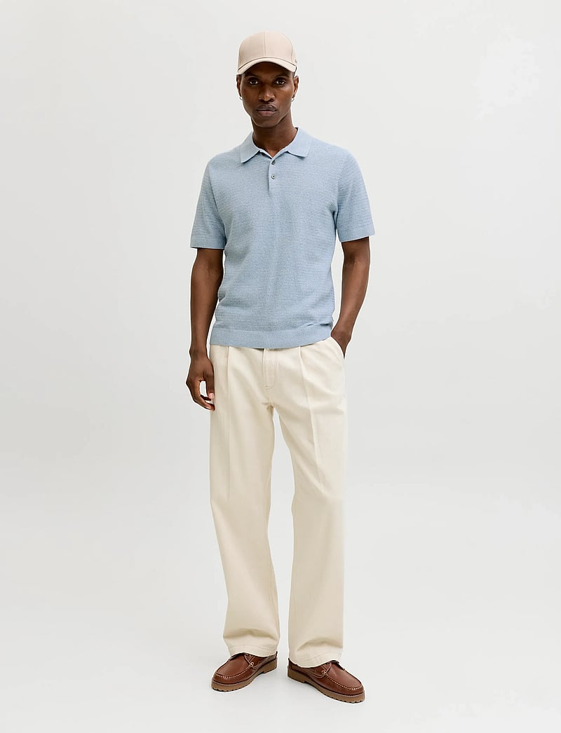 Jack & Jones - JPRBLURILEY KNIT POLO SS SN - polostrik - ashley blue - 3