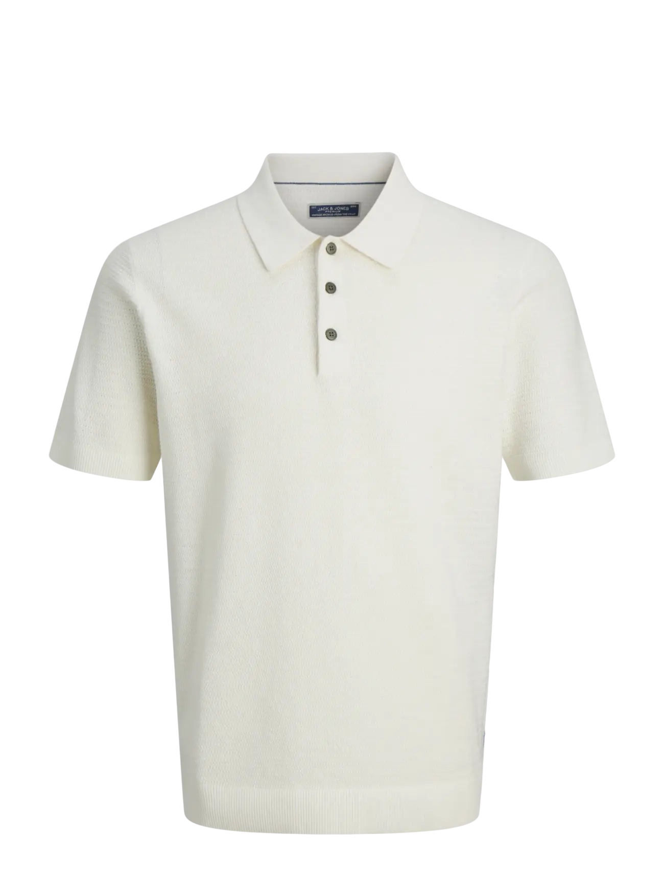 JACK & JONES Jprbluriley Knit Polo Ss Sn Cream - M - Herren