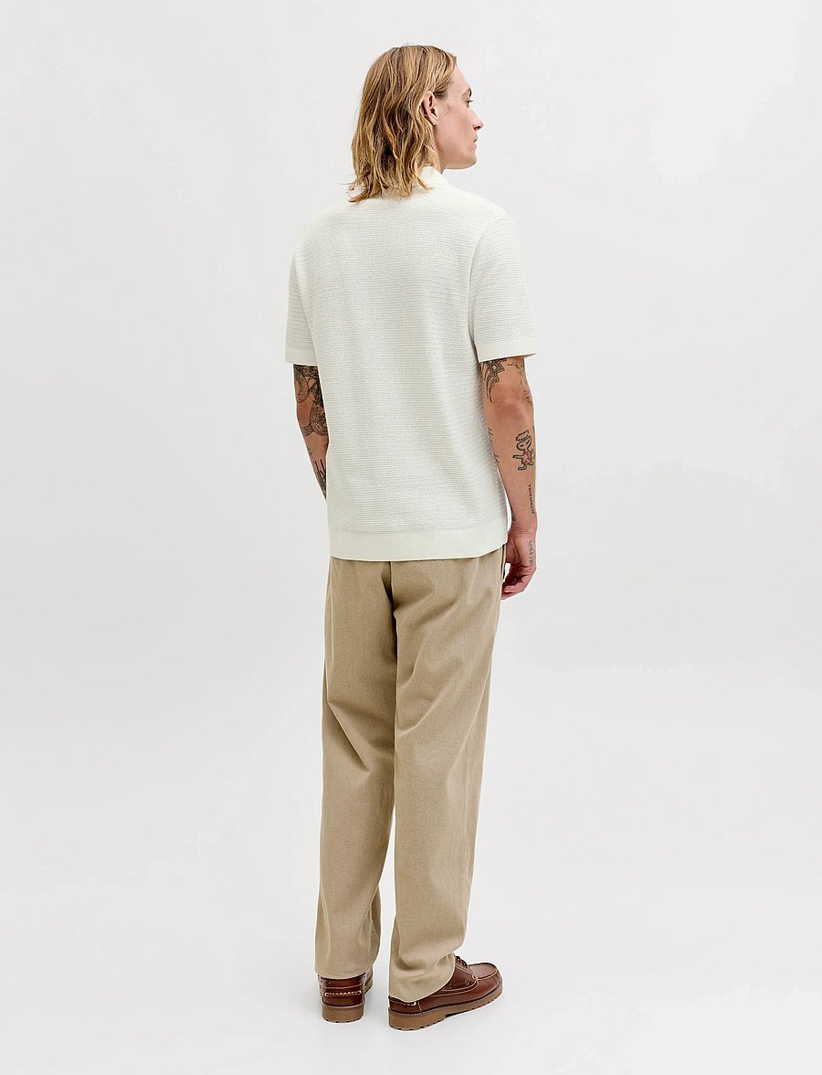 Jack & Jones - JPRBLURILEY KNIT POLO SS SN - kootud polosärgid - cloud dancer - 2