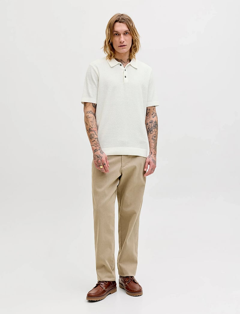 Jack & Jones - JPRBLURILEY KNIT POLO SS SN - polostrik - cloud dancer - 3