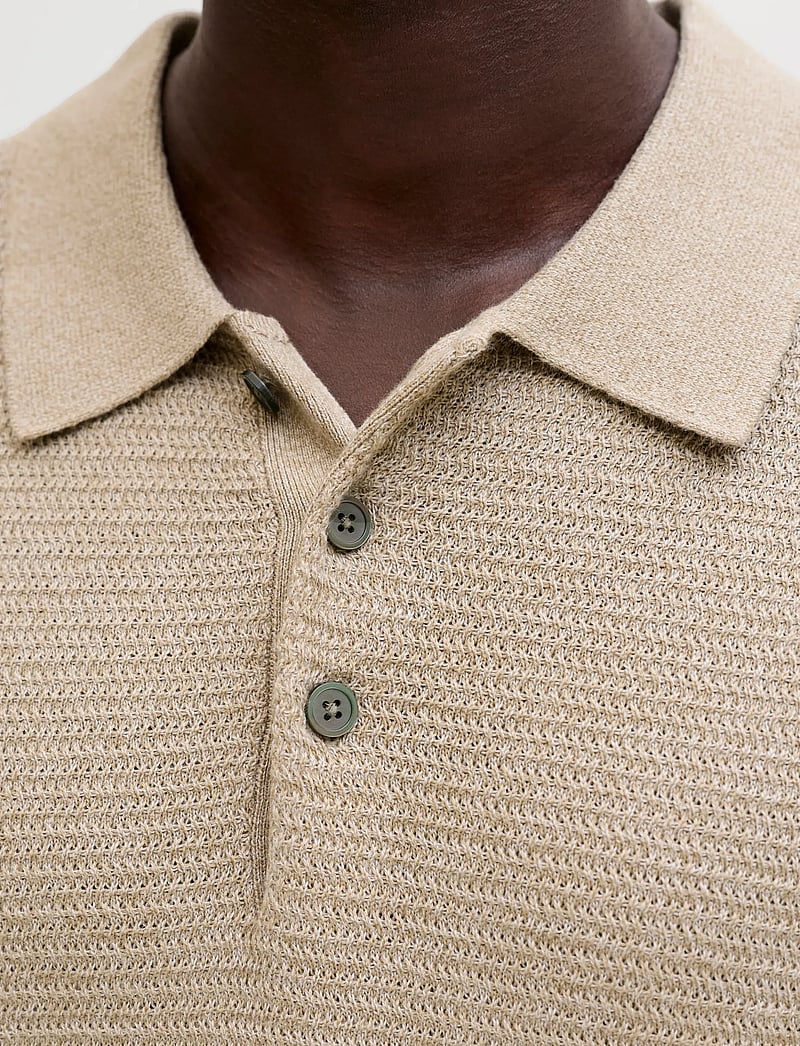 Jack & Jones - JPRBLURILEY KNIT POLO SS SN - polostrik - lemon pepper - 4